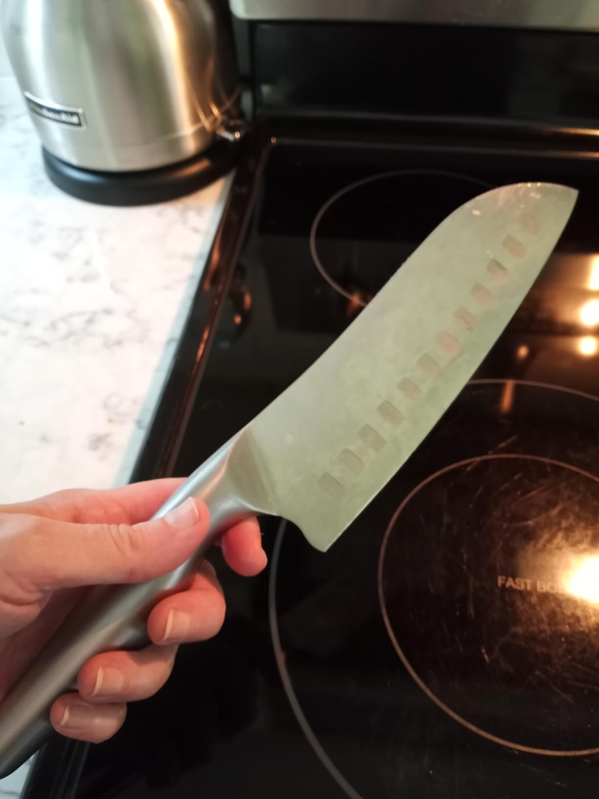 Chef Knife 7 Inch, High-Carbon Stainless Steel Santoku, Dishwasher Safe customer photo 1