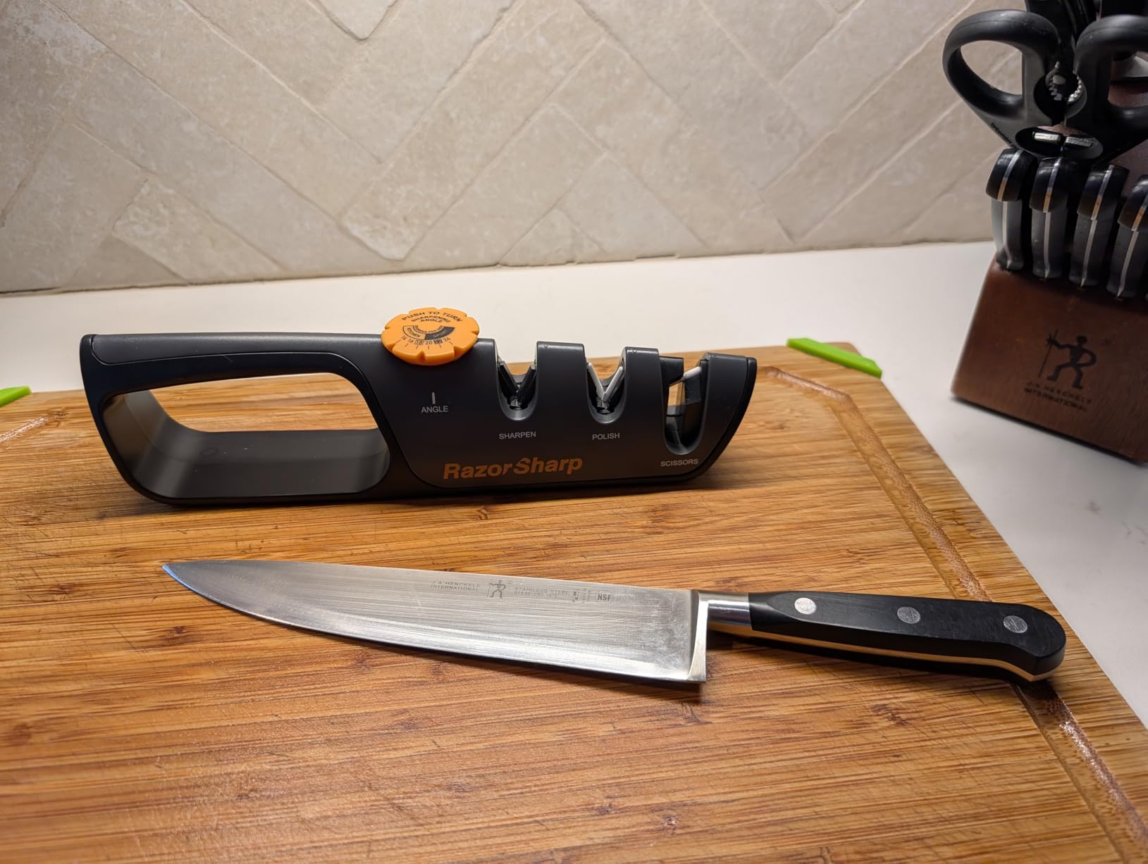 RazorSharp™ Knife & Scissor Sharpener | Adjustable 14-24 Degree Angle Guide customer photo 1