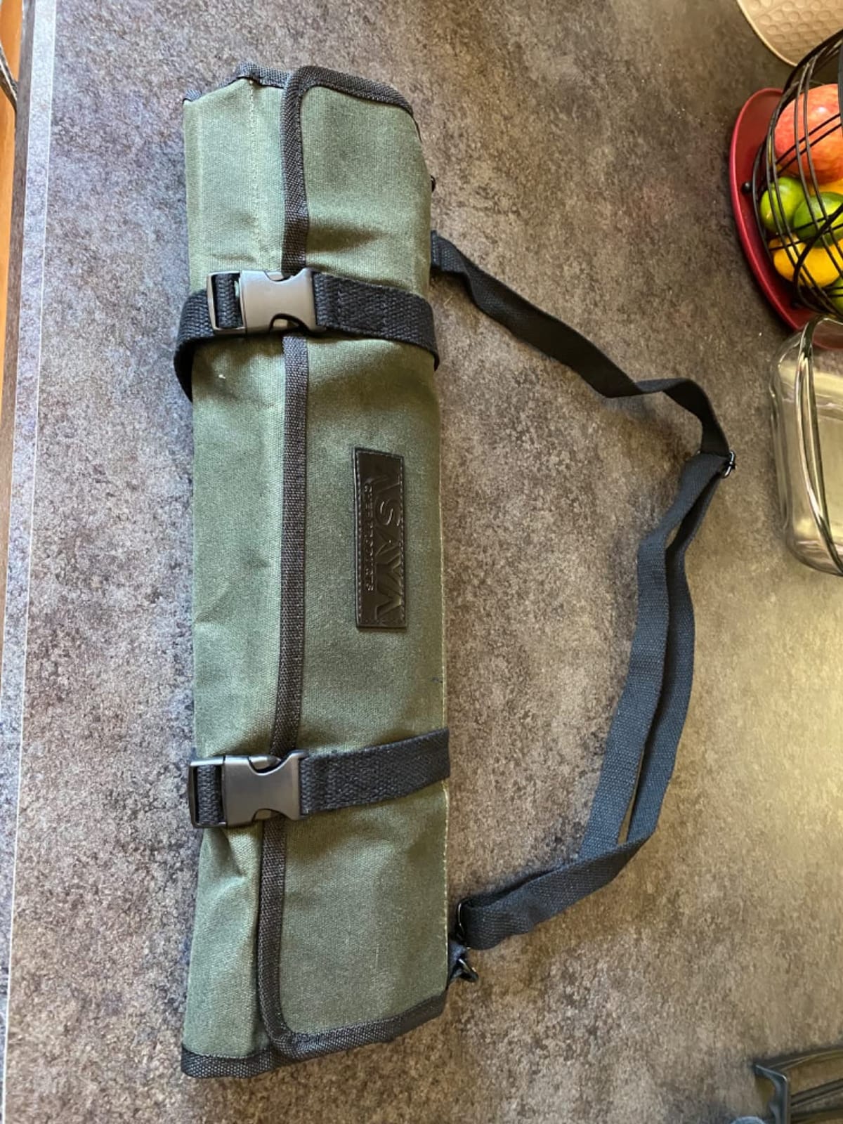 Asaya Waxed Canvas Chef Knife Roll Bag with 10 Slots and a Zipper Pocket - Professional Chef Knife Bag & Storage Case, with Shoulder Strap - Knives Not Included (Brown) customer photo 2