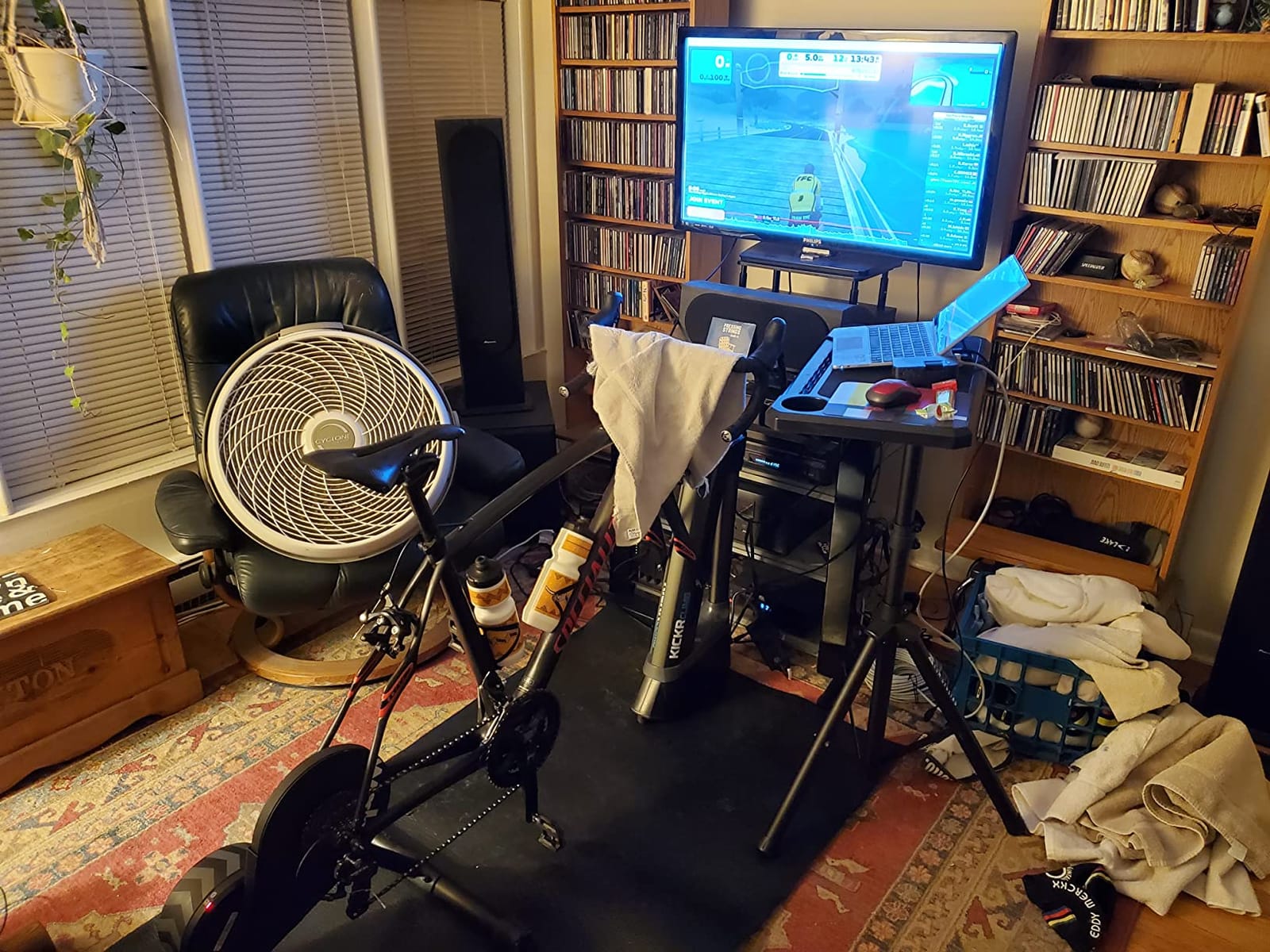 KOM Cycling Media Display - Indoor Cycling Desk for Bicycle Trainer - Bike Desk Creates Rad Indoor Cycling Pain Cave - Perfect for Displaying Zwift, TR, and Wahoo SUF! customer photo 2