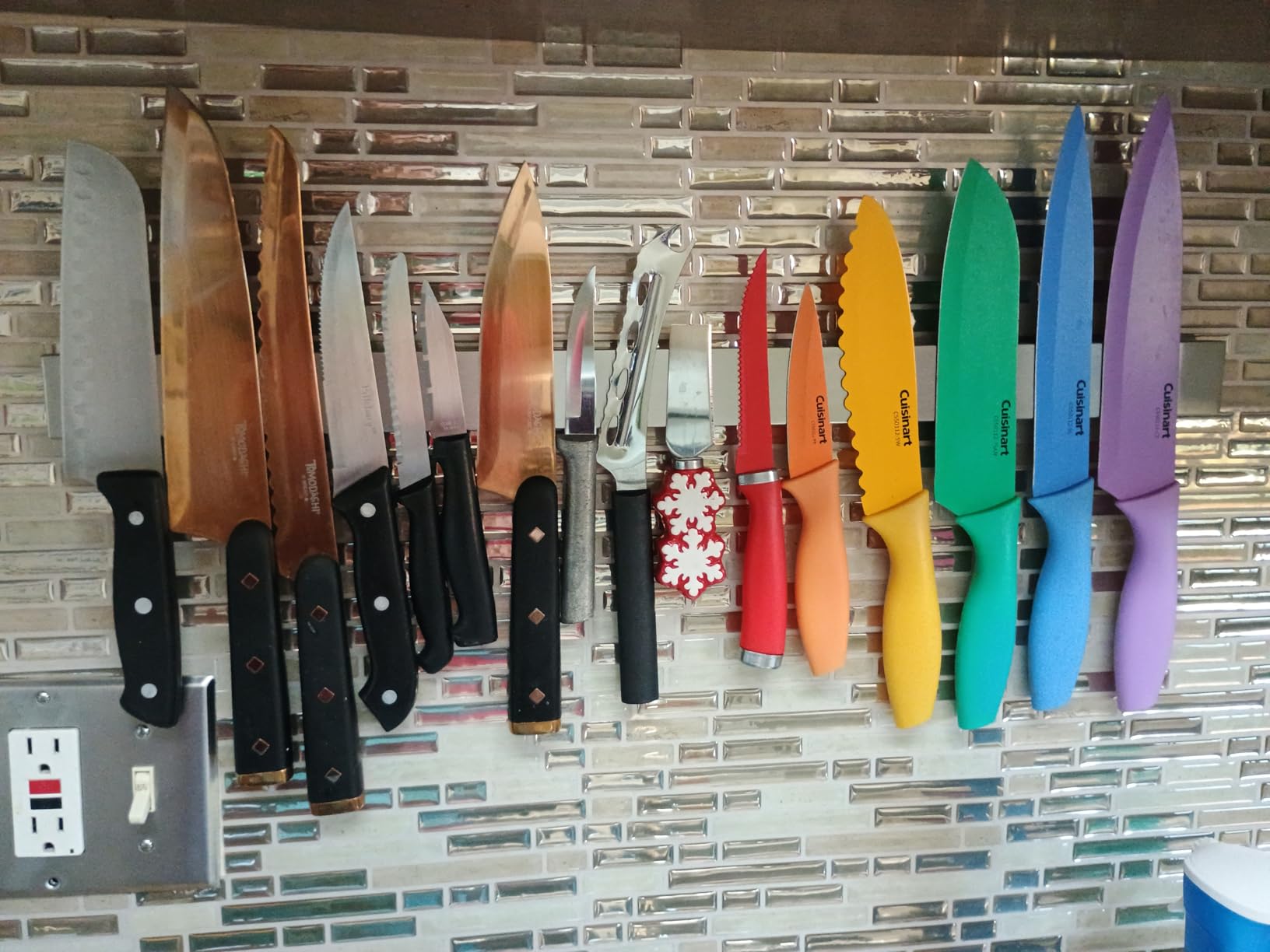 Ninonly 10 Inch Magnetic Knife Holder for Wall, Stainless Steel Knife Strip customer photo 1