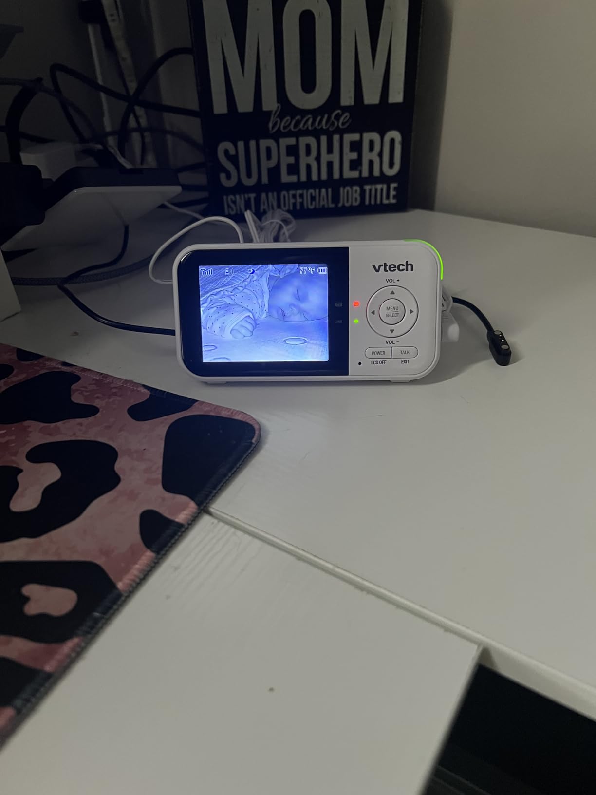 VTech Baby Monitor No WiFi with 2 Cameras – 19-Hour Battery, Patrol Mode for Twins & Two Rooms, 1000ft Range, Auto Night Vision, Two-Way Talk, Temperature Sensor | VM819-2 customer photo 1