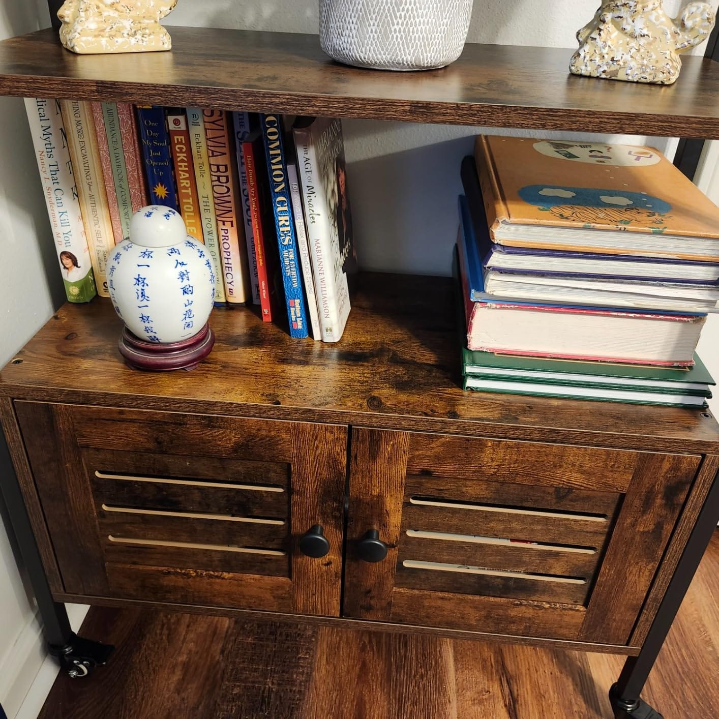IRONCK Bookcase with Doors and Open Shelves for Home Office and Living Room customer photo 2