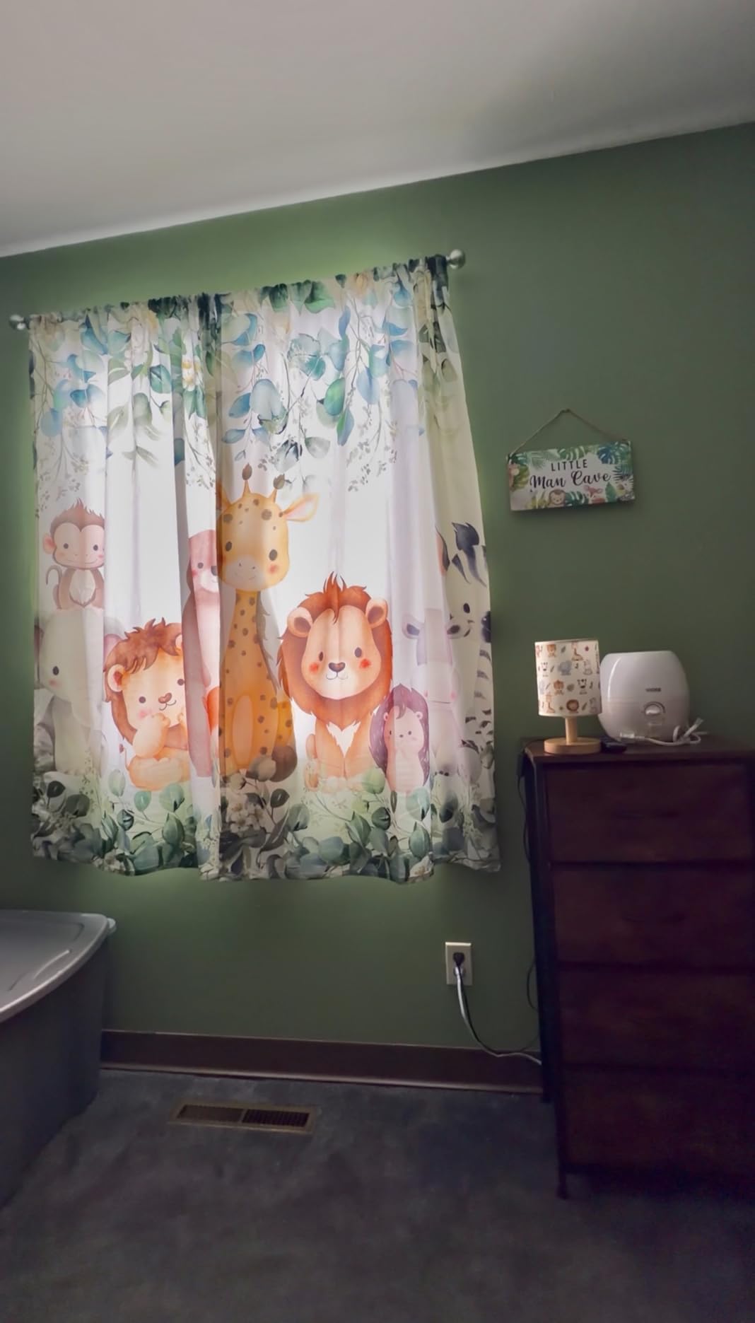 MESHELLY Baby Safari Animals Blackout Curtains 52Wx63H Inch for Boy Bedroom Grommet Pair Kids Woodland Jungle Lion Elephant Art Printed Curtains for Nursery Living Room Window Treatment Fabric customer photo 2