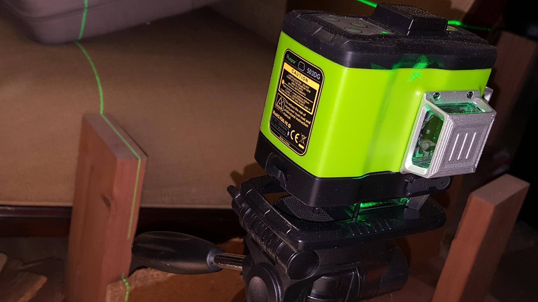 Huepar Laser Level 360 Self Leveling, Rechargeable Green Laser 4x360° Cross Line Lazer Leveler 4D Level Laser Tool for Construction with Two Li-ion Batteries, Magnetic Bracket &Hard Carry Case -LS04CG customer photo 1