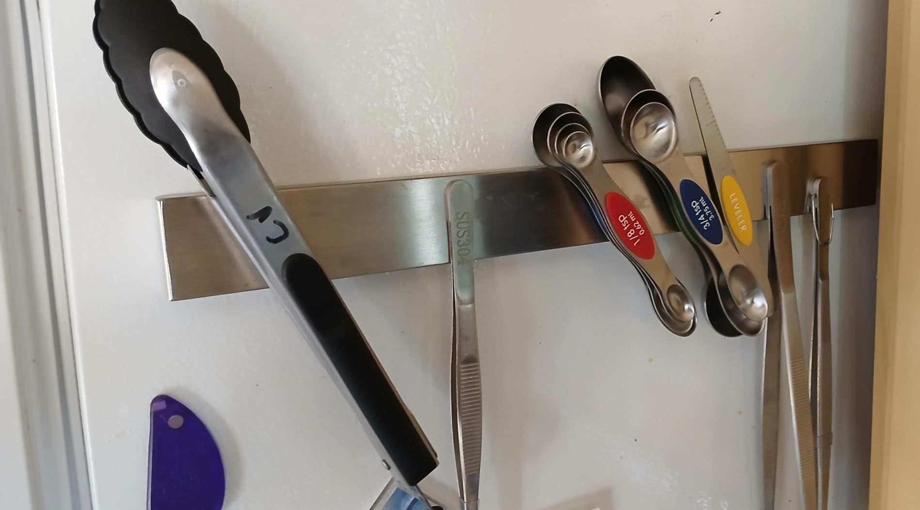 Premium Magnetic Knife Holder for Refrigerator – 16 Inch Professional Double Sided Magnetic Knife Strip for Fridge - Stainless Steel Magnetic Knife Holder for Wall Self Adhesive customer photo 2