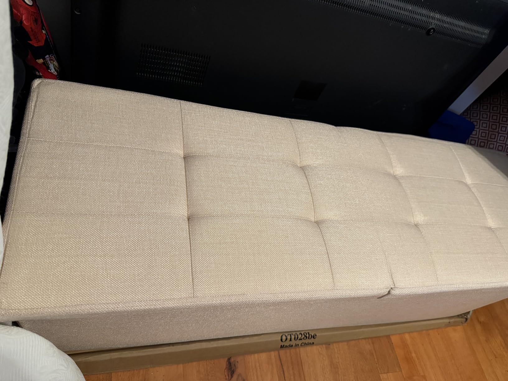 Storage Ottoman Bench Foldable Footrest Foot Stool, 45