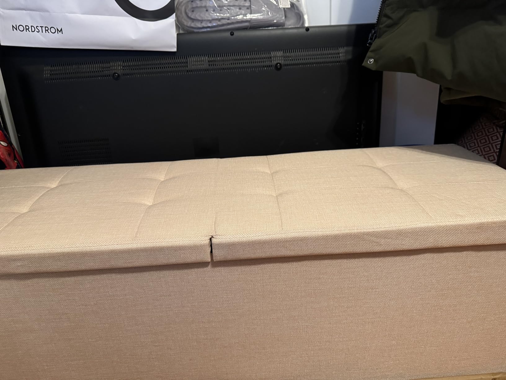 Storage Ottoman Bench Foldable Footrest Foot Stool, 45