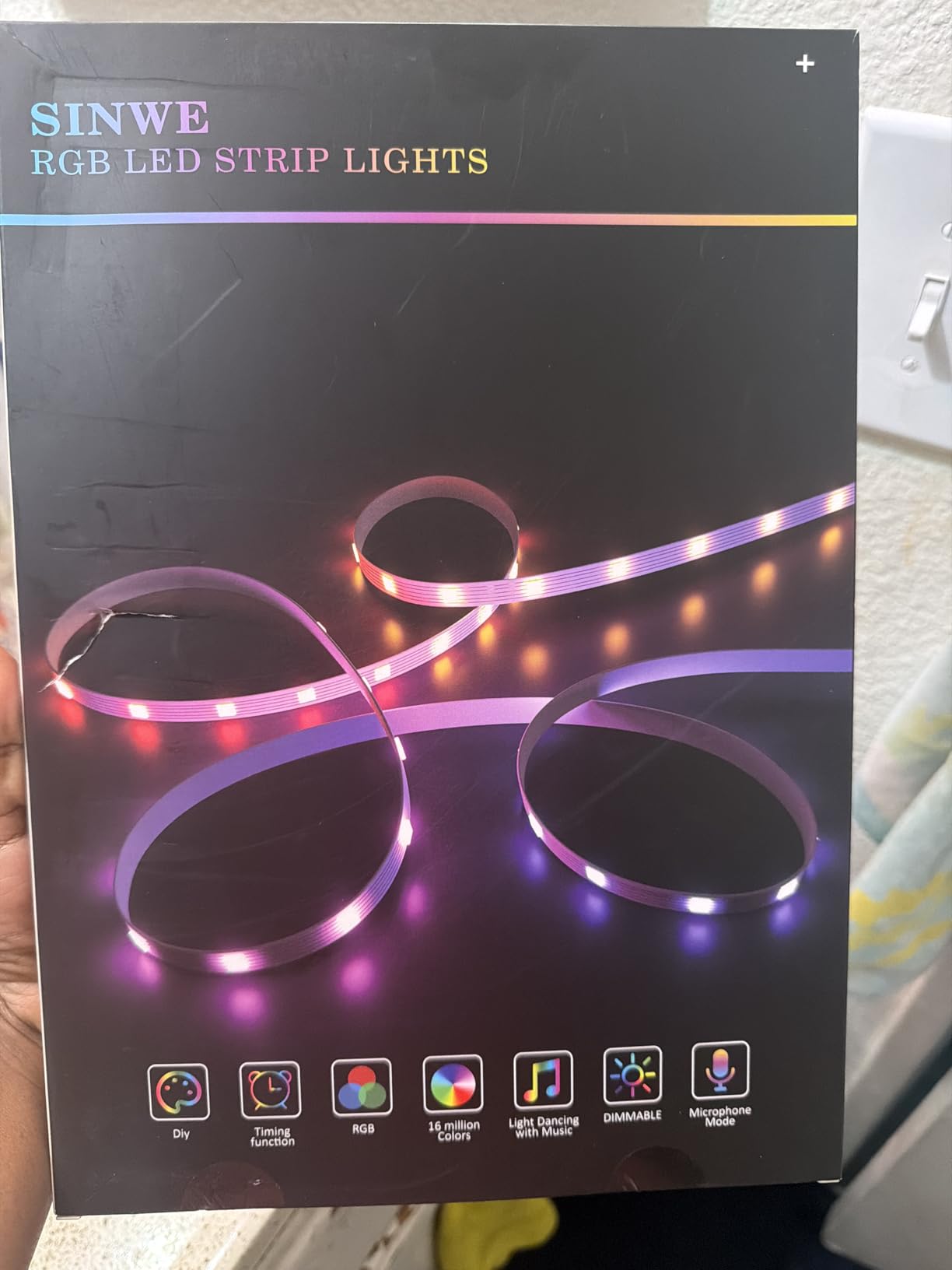 Keepsmile 100ft Led Strip Lights (2 Rolls of 50ft) Bluetooth Smart App Control Music Sync Color Changing RGB Led Light Strip with Remote,Led Lights for Bedroom Room Home Decor Party Festival customer photo 2