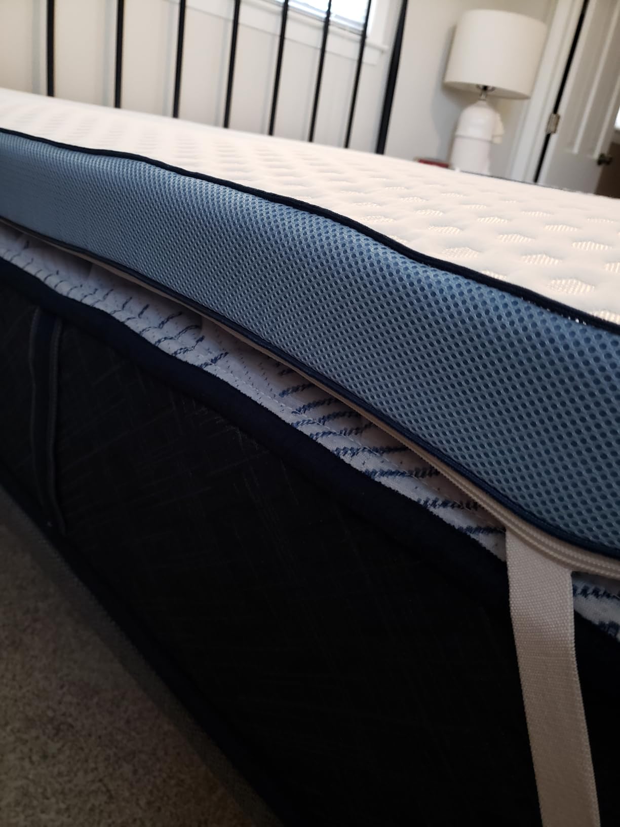 PERLECARE 3 Inch Firm Mattress Topper Queen, Cooling Gel-Infused & Bamboo Charcoal Memory Foam Bed Topper for Pressure Relief, High-Density Mattress Pad with Removable Cover customer photo 2