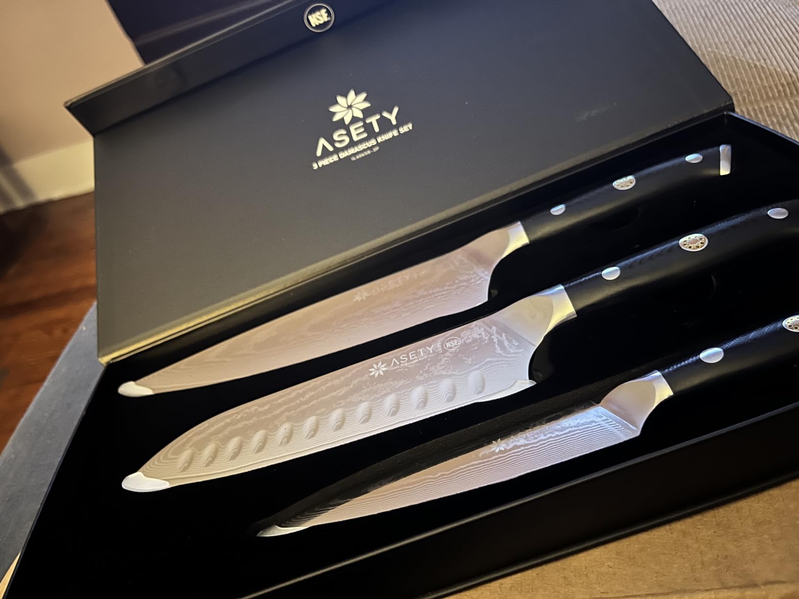 ASETY Damascus Knife Set 3 PCS, Japanese Kitchen Knives with G10 Handle customer photo 1