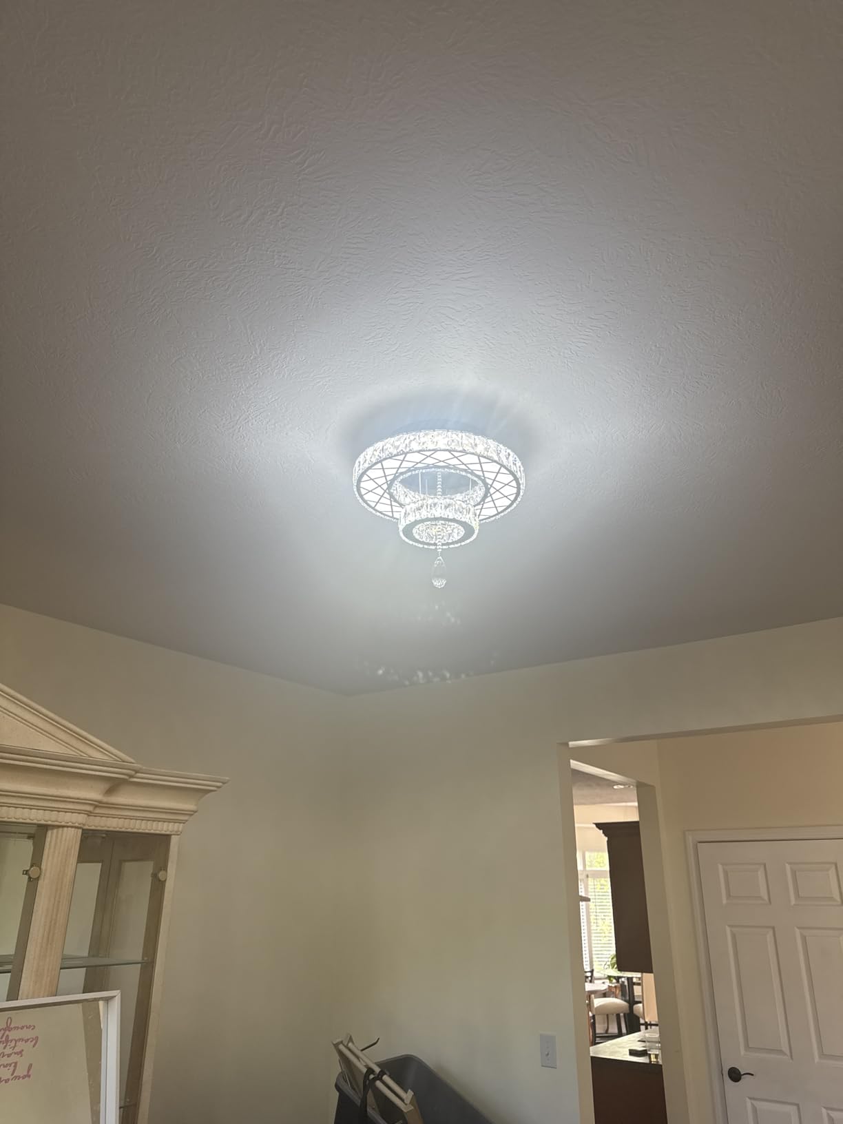 HAIXIANG 13FT High Ceiling Chandelier for Entryway Modern Crystal LED Light Glam Chandeliers for Living Room Foyer Sloping Ceiling Pendant Lighting Fixture 24-Lights Gold customer photo 1