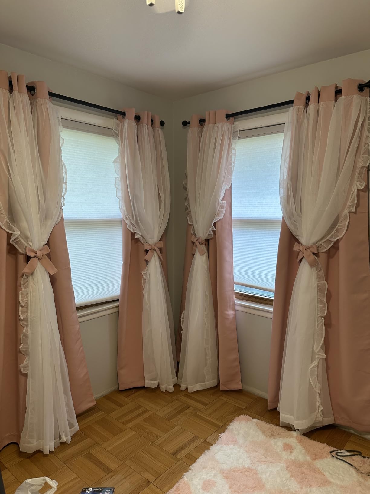 PONY DANCE Pink Blackout Curtains for Nursery/Girls Bedroom, 2 Panels customer photo 1