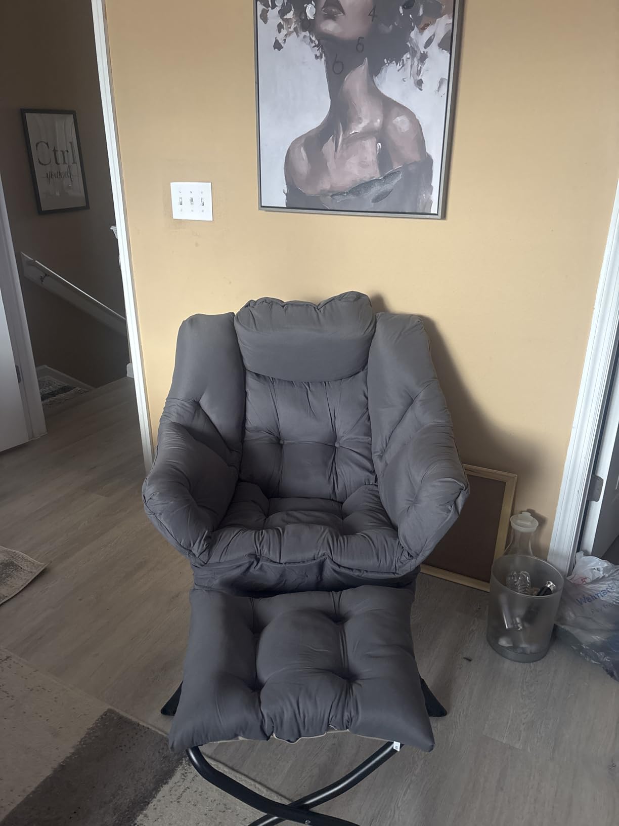 Modern Lazy Chair with Ottoman Lounge Accent Reading Chair for Living Room customer photo 1