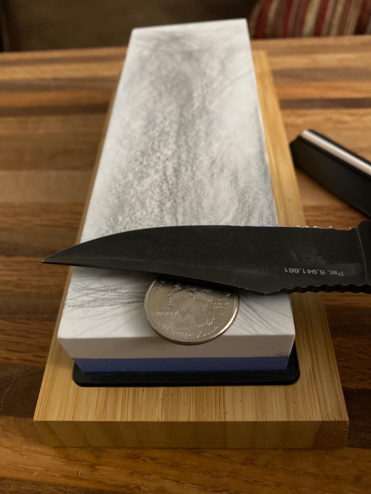 Whetstone Knife Sharpening Stone Kit - Double Sided Whetstone Knife Sharpener 1000/6000 Grit, Professional Honing Sharpening Stone Set With Slip-Resistant Bamboo Base and Angle Guide customer photo 1