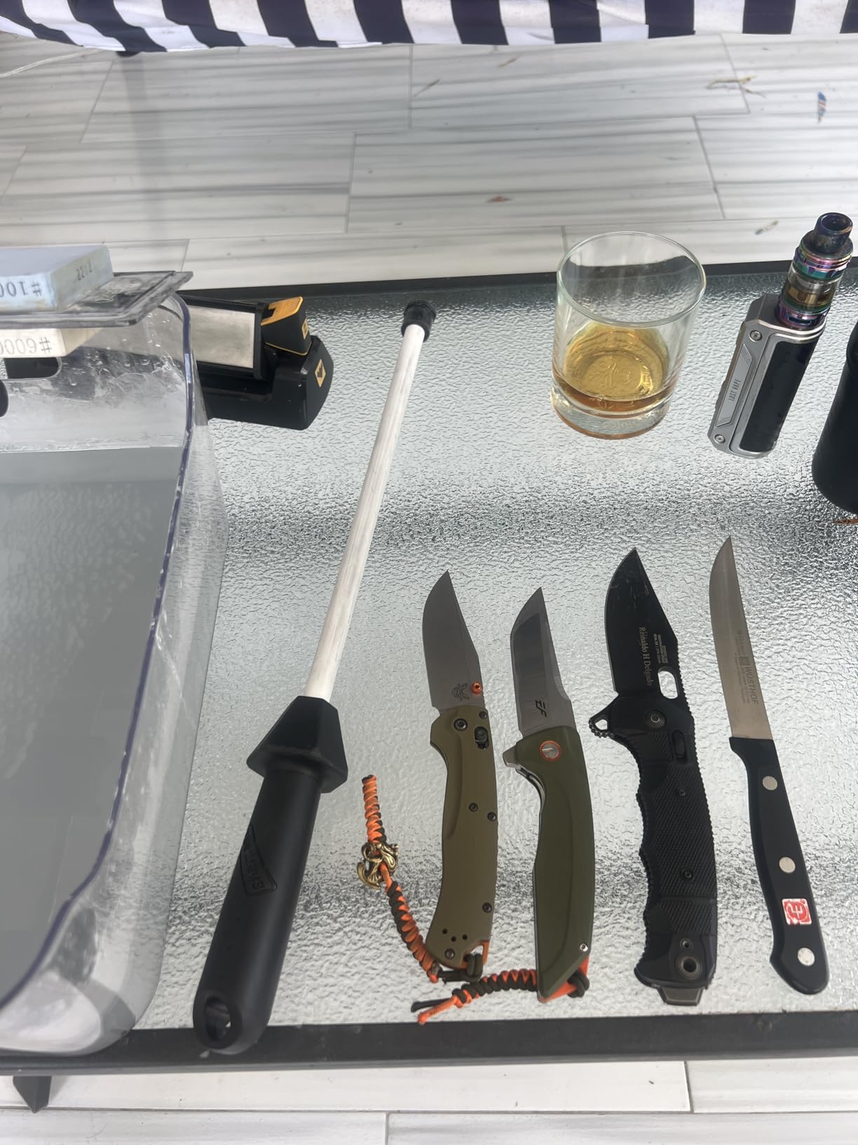 Total L.17.5-Inch/Rod L.12-Inch 3000-Grit Ceramic Sharpening Steel with Built-In Angle Guides and Anti-Breaking Cap, Sharpening Rod, Knife Steel, Ceramic Honing rod, Chaira Afilador Cuchillos customer photo 1