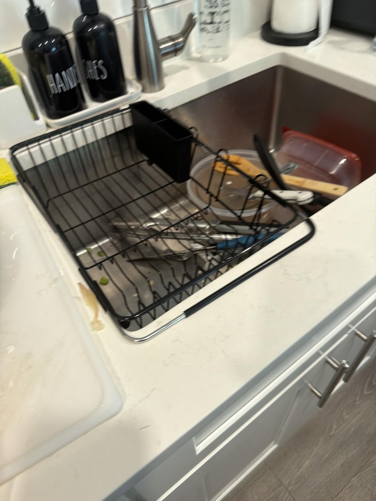 JASIWAY Dish Drying Rack in Sink, Dish Drainer with Cup and Utensil Holder customer photo 1