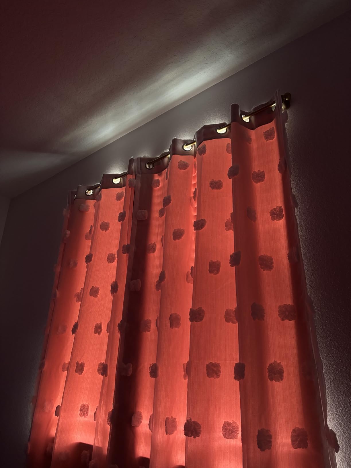 MYSKY HOME Pink Curtains for Girls Bedroom 84 Inches Long Blackout Nursery Curtains Double Layer Pom Pom Sheer Overlay Kids Toddler Room Decor Grommet Privacy Room Darkening Window Drapes 52 x 84 Inch customer photo 1
