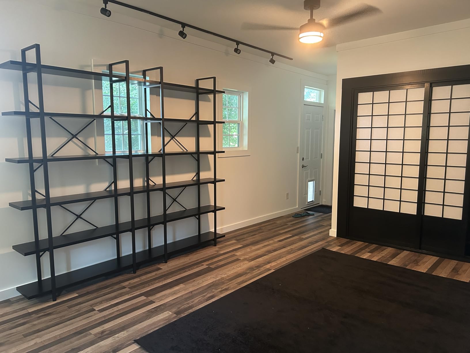 HSH Industrial 4 Tier Bookshelf, Modern Metal and Wood Bookcase, Rustic Oak customer photo 1
