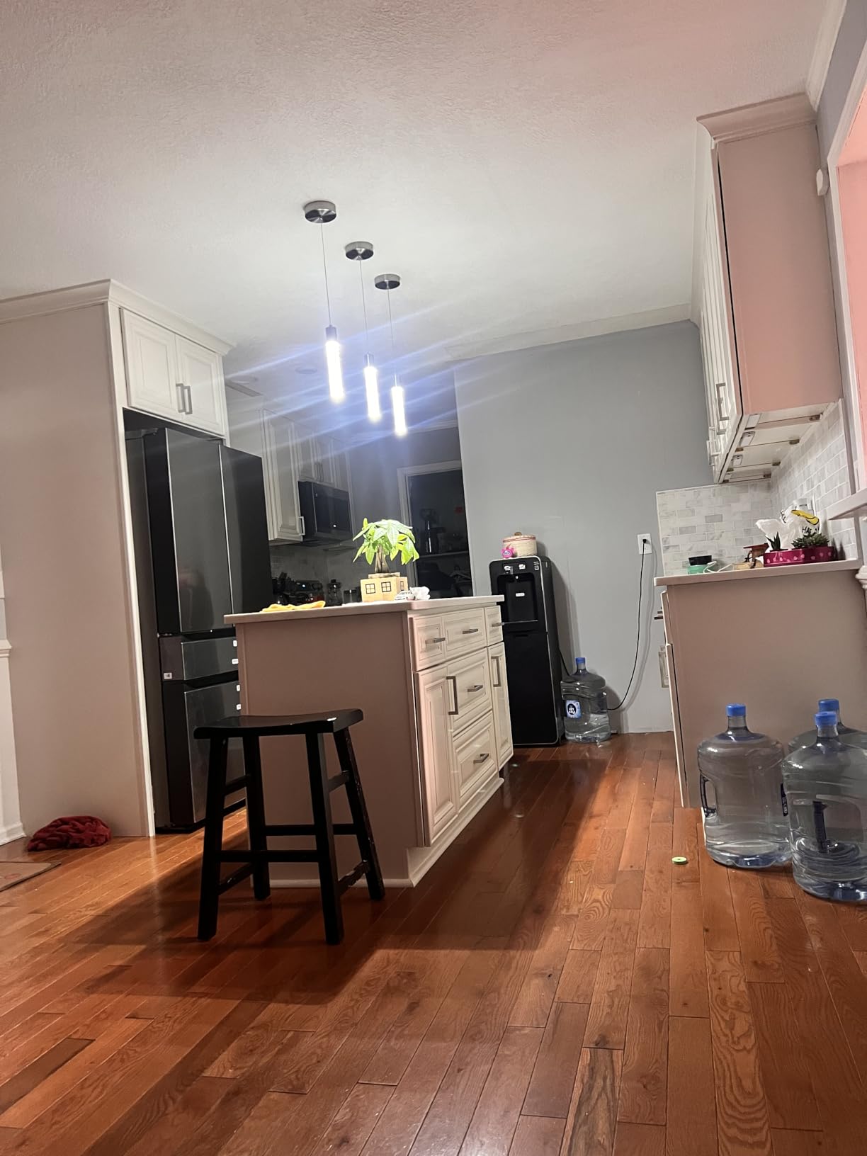 Pendant Lights Kitchen Island, 6500K Modern Kitchen Island Lights Brushed Nickel, 3 Pack Ceiling Lighting Fixtures with Crystal Bubble, Integrated LED Hanging Light for Dining Room Restaurant customer photo 1
