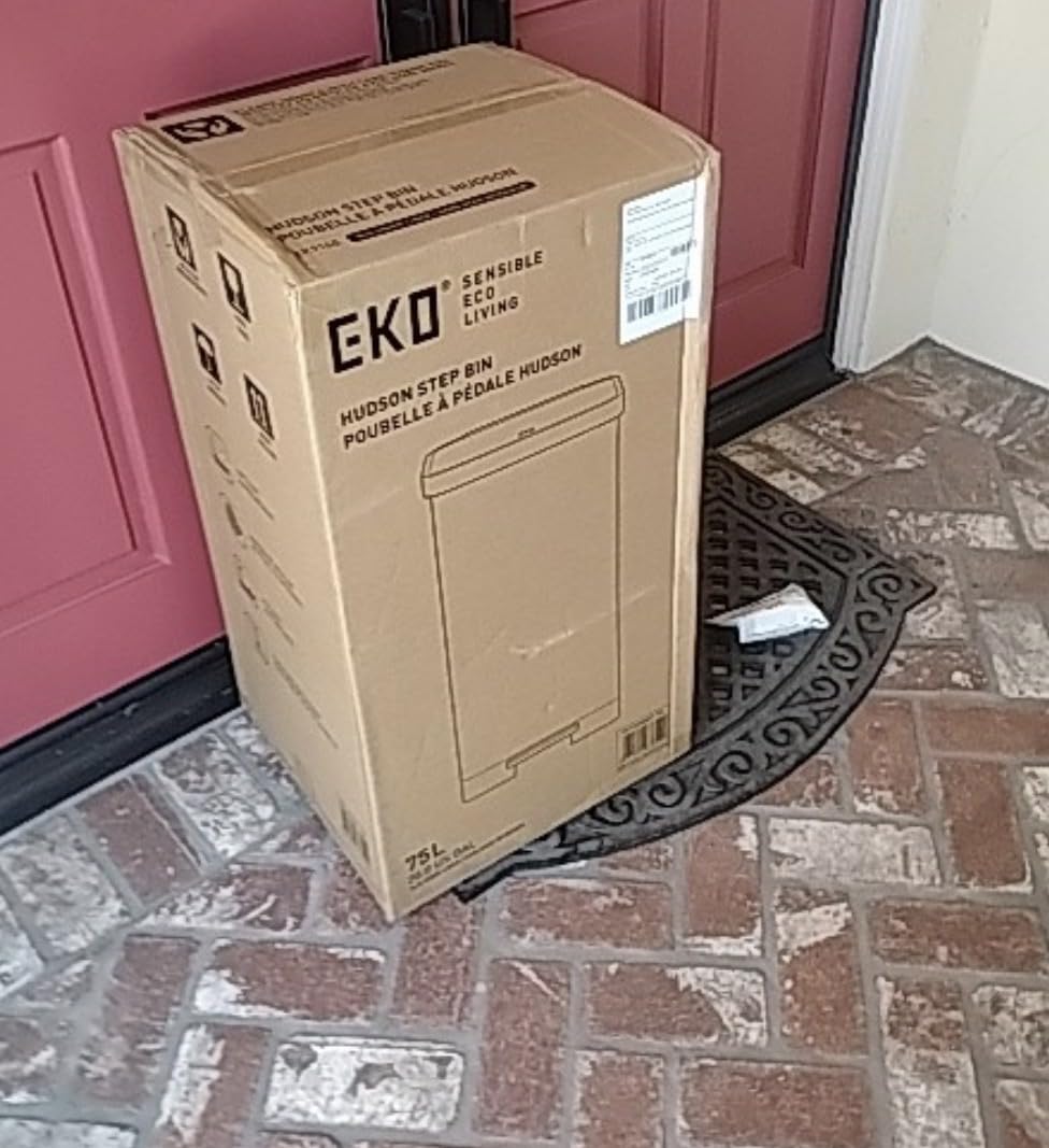EKO Hudson Matte Stainless 75 Liter/20 Gallon Step Trash Can with Rear Trash Bag Storage Compartment customer photo 2