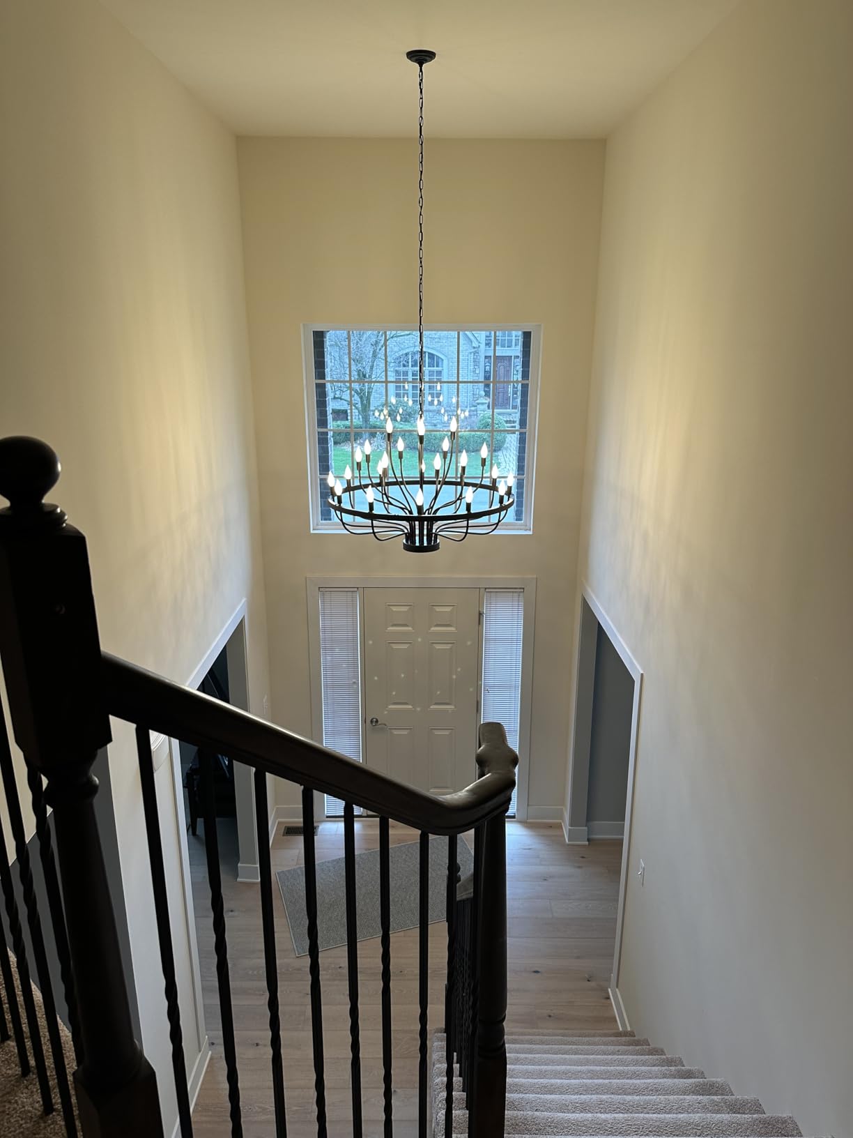 Large Gold Chandelier 24-Light 39in Wagon Wheel Light for High Ceilings customer photo 2