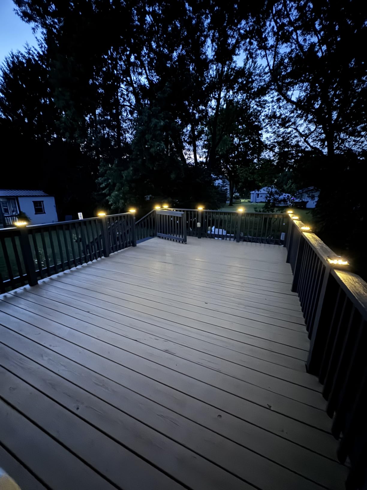 Solar Post Cap Lights Outdoor 16-Pack, Black Waterproof Solar Powered Deck Fence Lights Fit 4x4 Wood/Vinyl Posts, Bright Warm White for Patio, Porch customer photo 1