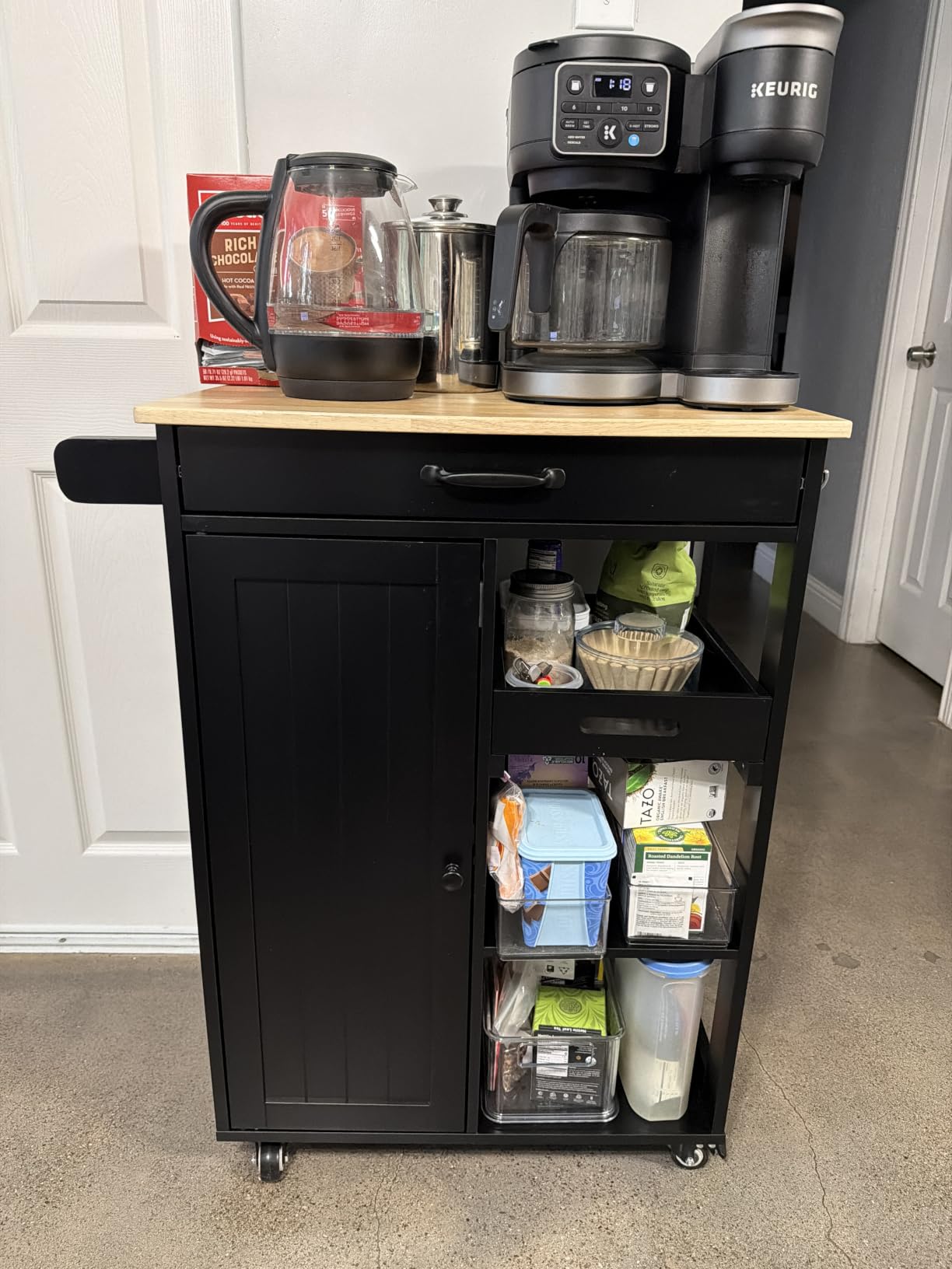 Gizoon Kitchen Island Cart with 27.6''W Solid Wood Top customer photo 2