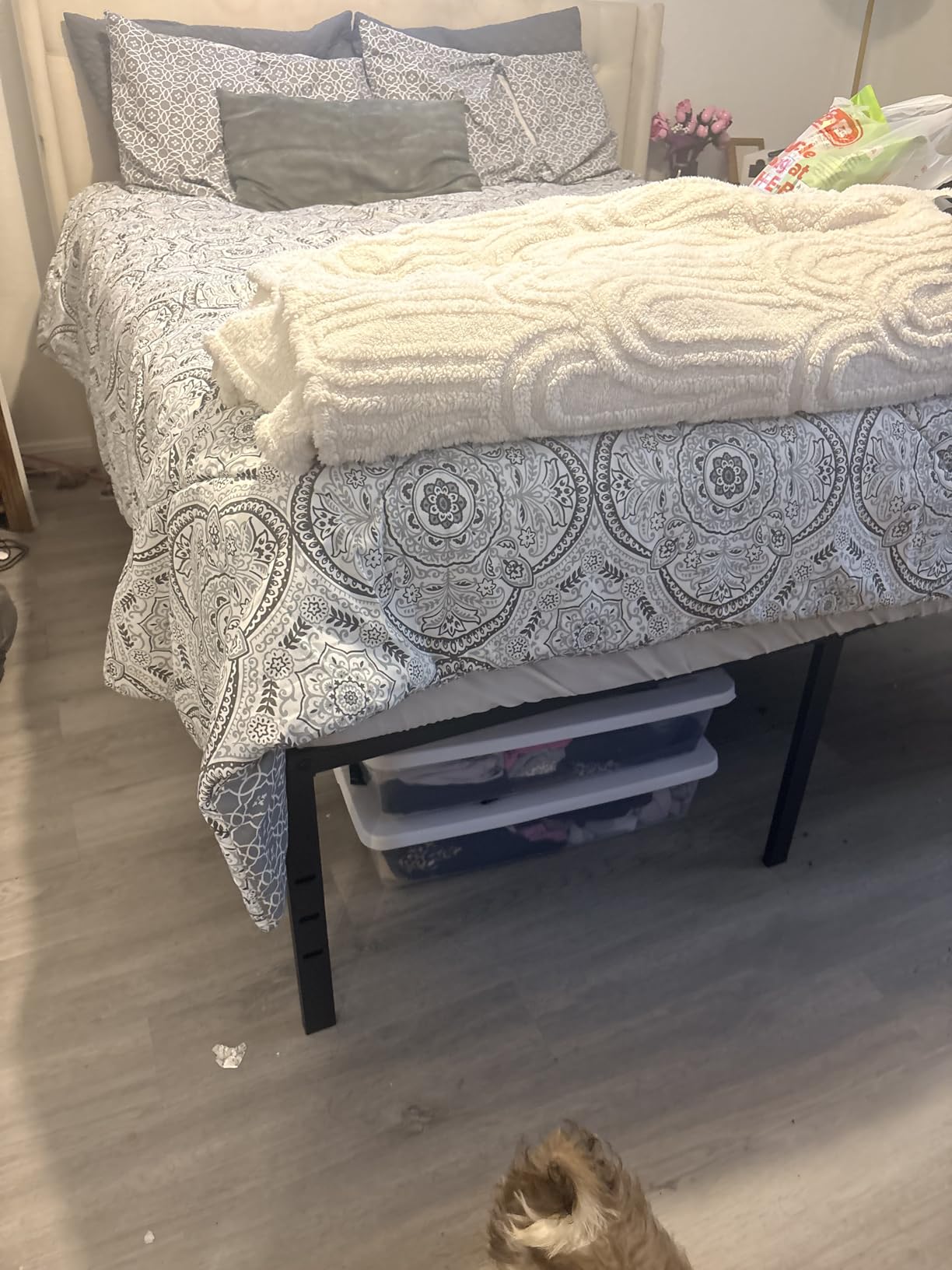 HLIPHA Metal Platform Bed Frame 14 Inch Tall,No Box Spring Needed,Full Size Bed with Heavy Duty Strong Support Slats,Easy to Assemble,Black customer photo 1