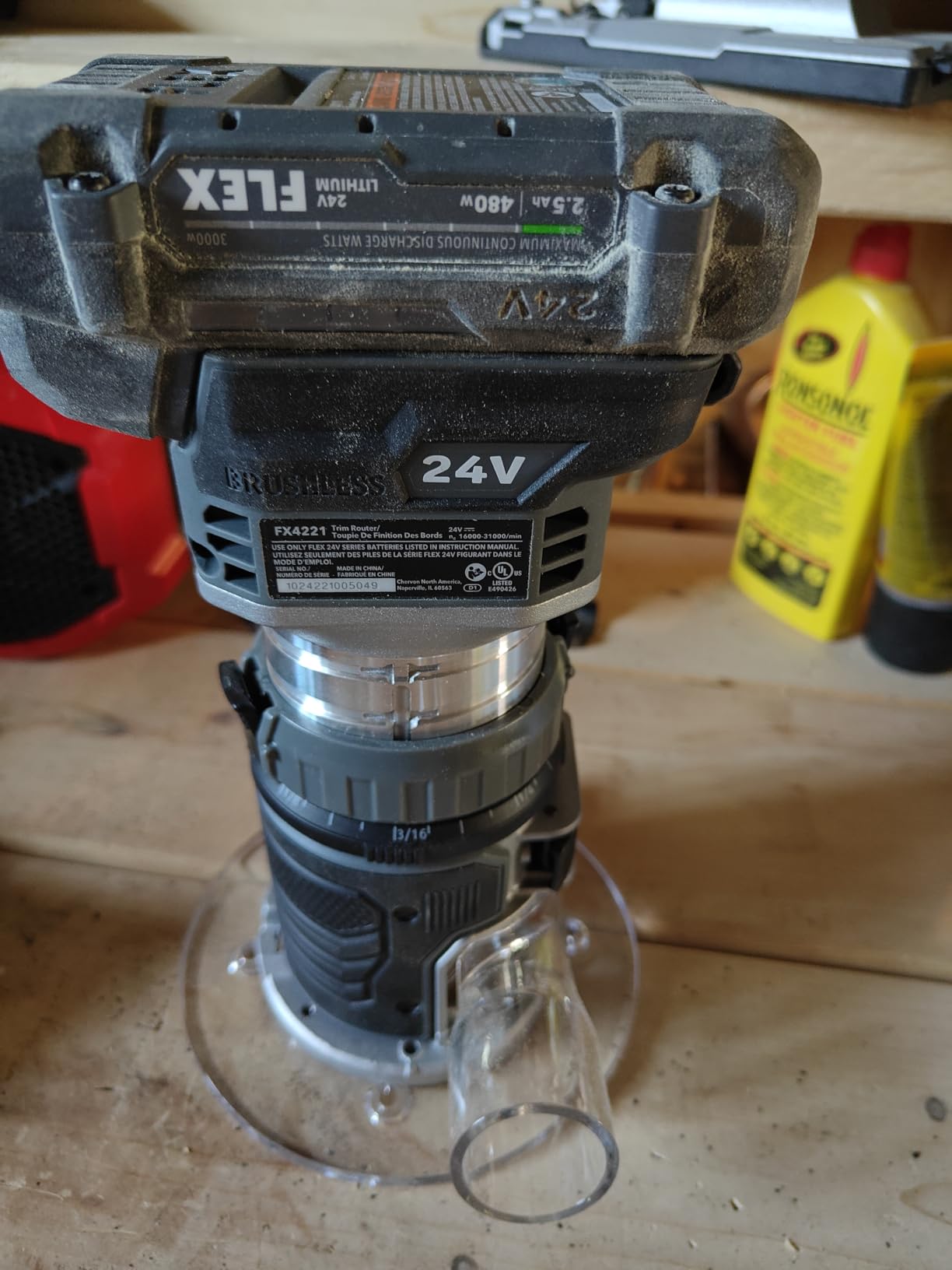FLEX 24V Brushless Cordless 1.5 HP Trim Router Tool, Battery and Charger Not Included - FX4221-Z customer photo 1