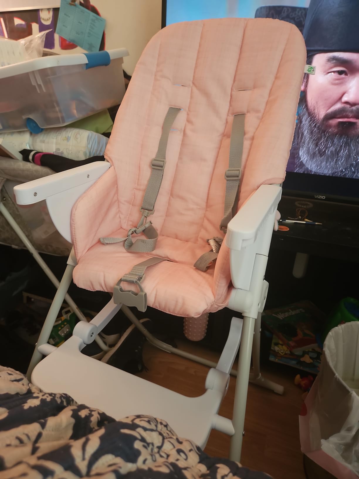 Ingenuity: ity by Ingenuity Sun Valley Compact Folding High Chair, Food-Grade Safe Plate, Safety Harness, for Ages 6 Months and Up, Unisex - Grey customer photo 2