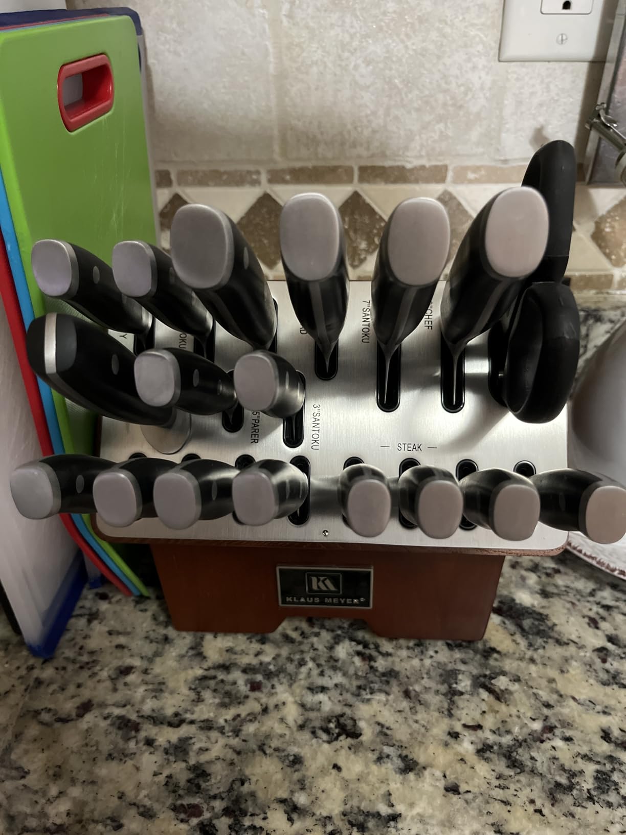 Klaus Meyer Stahl 19-Piece German Steel Kitchen Knife Block Set (Black) customer photo 1