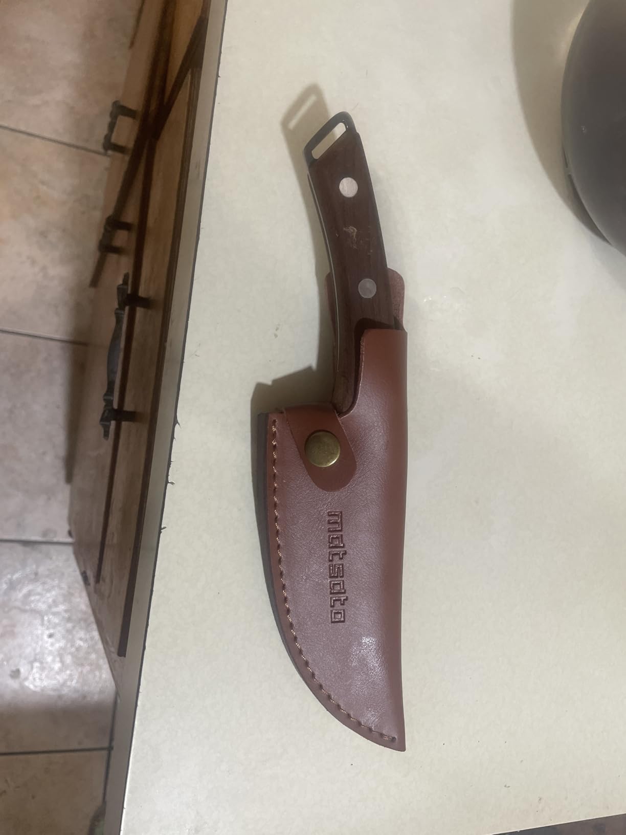 Matsato Kitchen Knife Leather Sheath for Japanese Steel Chef's Knife customer photo 2