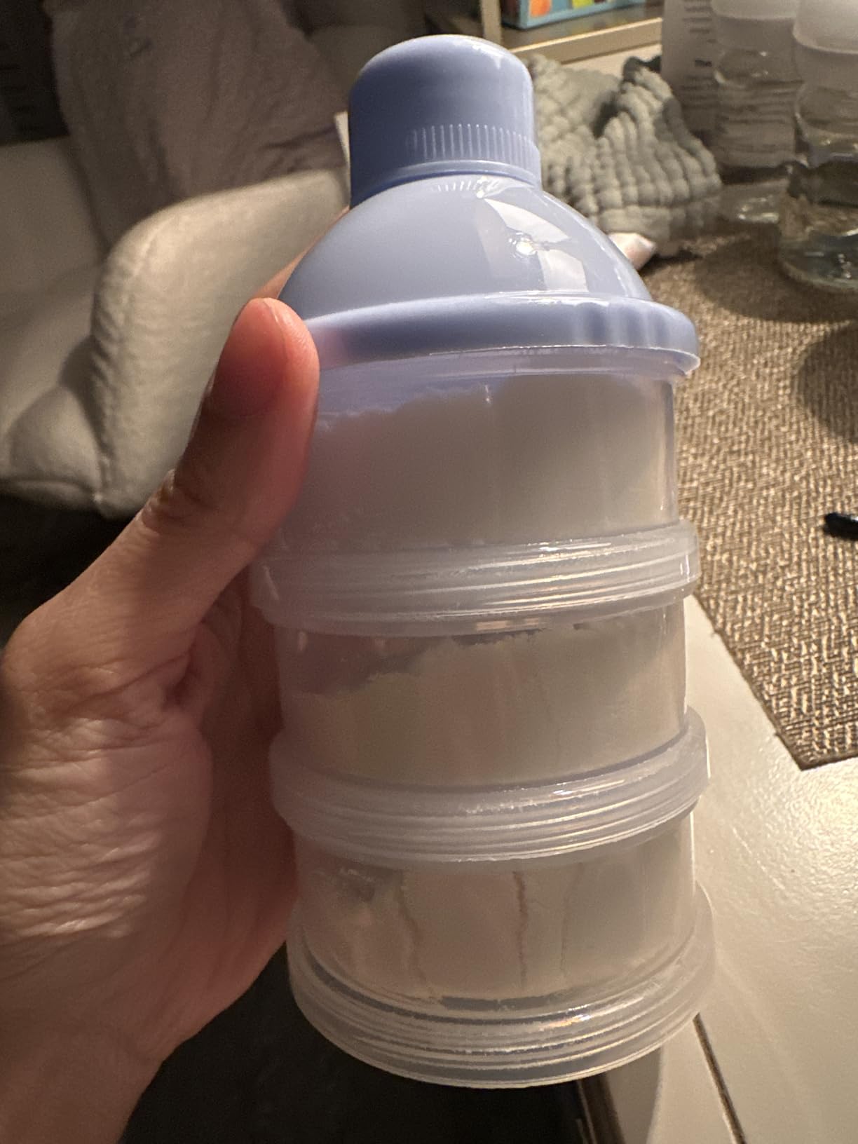 Accmor Formula Dispenser On The Go, 5 Compartments Stackable Formula Container for Travel, Baby Milk Powder Kids Snack Container, BPA Free customer photo 1