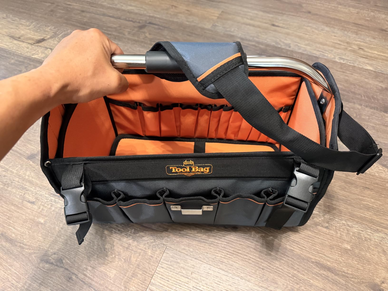 16-Inch Open-Top Tool Tote, 29-Pocket Pro Bag for All Trades customer photo 1