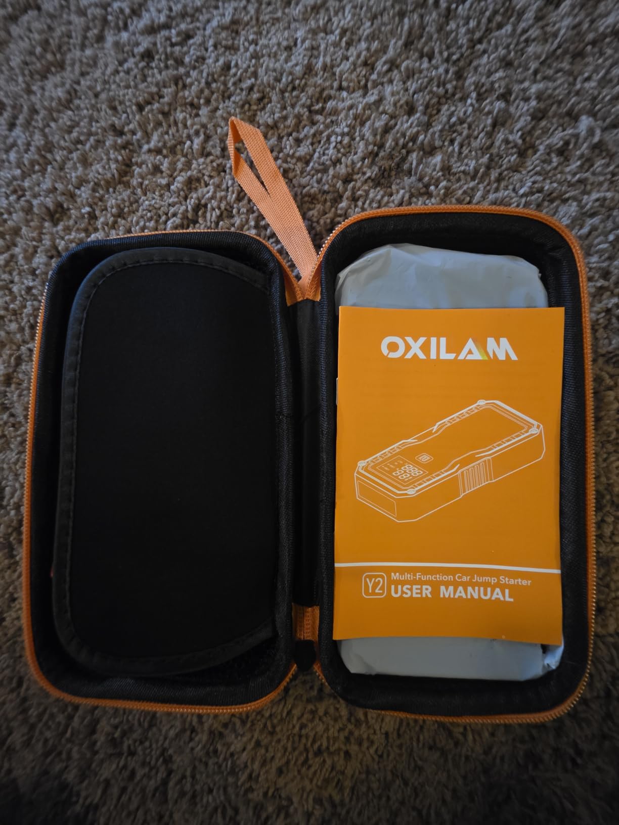 OXILAM Jump Starter 6000A for All Gas/12L Diesel, Car Battery Jumper Starter Portable, 12V Lithium Jump Box with Jumper Cables, LED Display, LED Light, Power Bank with USB, Type C Port customer photo 1