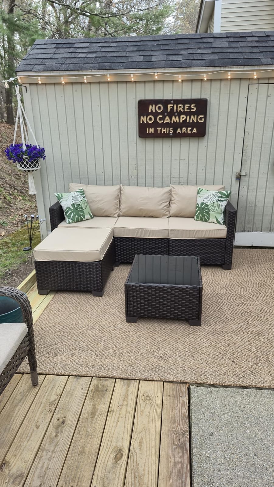 Rattan Star Patio Furniture Set 3 Piece Outdoor Sectional Sofa Set with Wicker Couch, Ottoman, Patio Table All-Weather Non-Slip Cushions and Waterproof Covers, Khaki customer photo 2