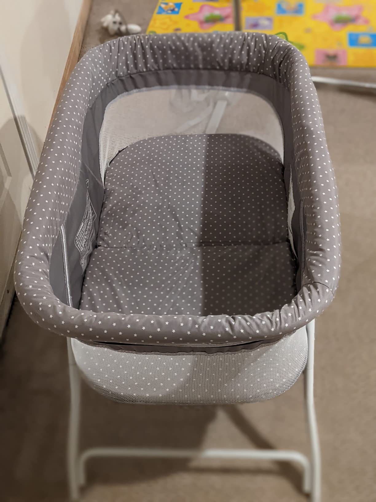 Dream On Me Calypso Bedside Bassinet, Foldable Portable Crib - Gray customer photo 2