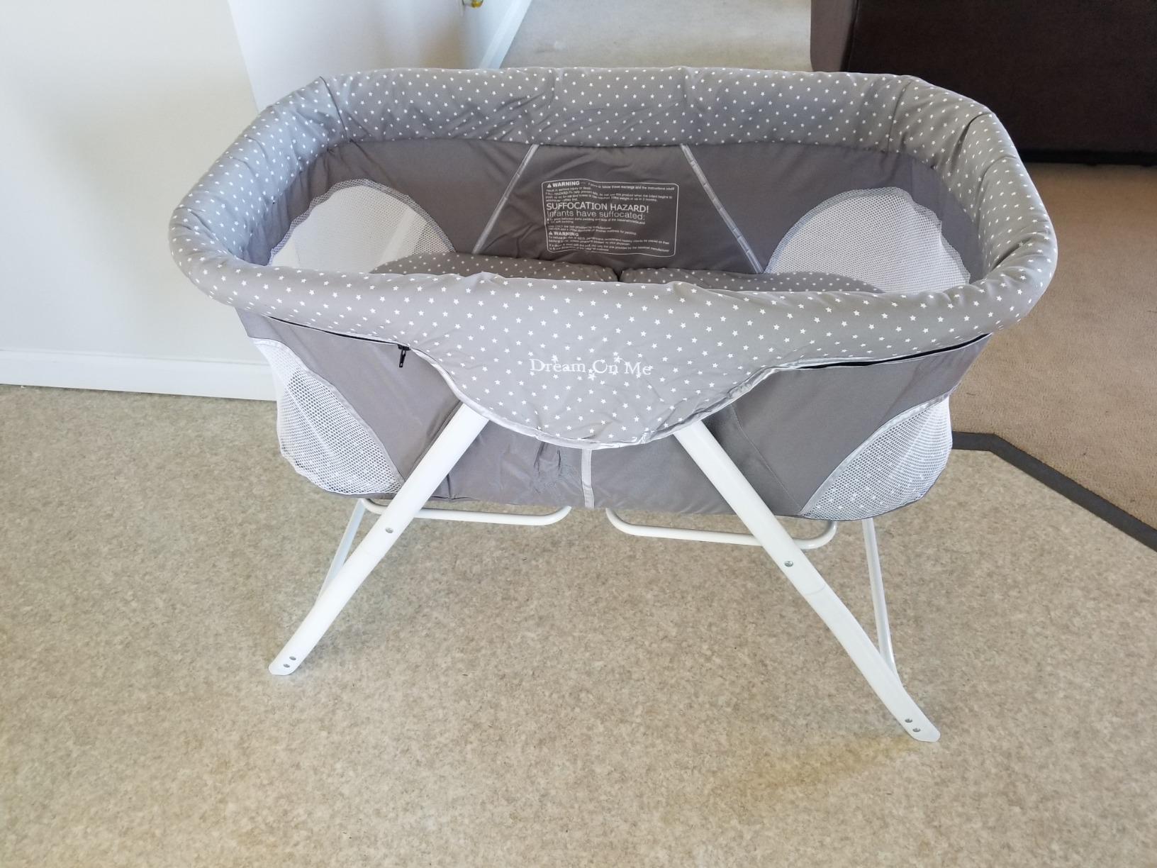 Dream On Me Calypso Bedside Bassinet, Foldable Portable Crib - Black customer photo 1
