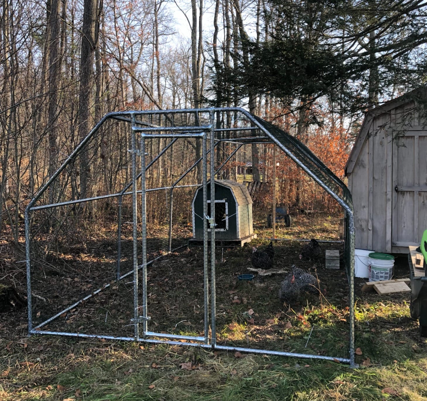 Polar Aurora Metal Chicken Coop, Large Outdoor Chicken Pen, Walk-in Chicken Run for 6-20 Chickens, Double Door Chicken House with Waterproof UV Protection Cover for Backyard (Spire-S) customer photo 1