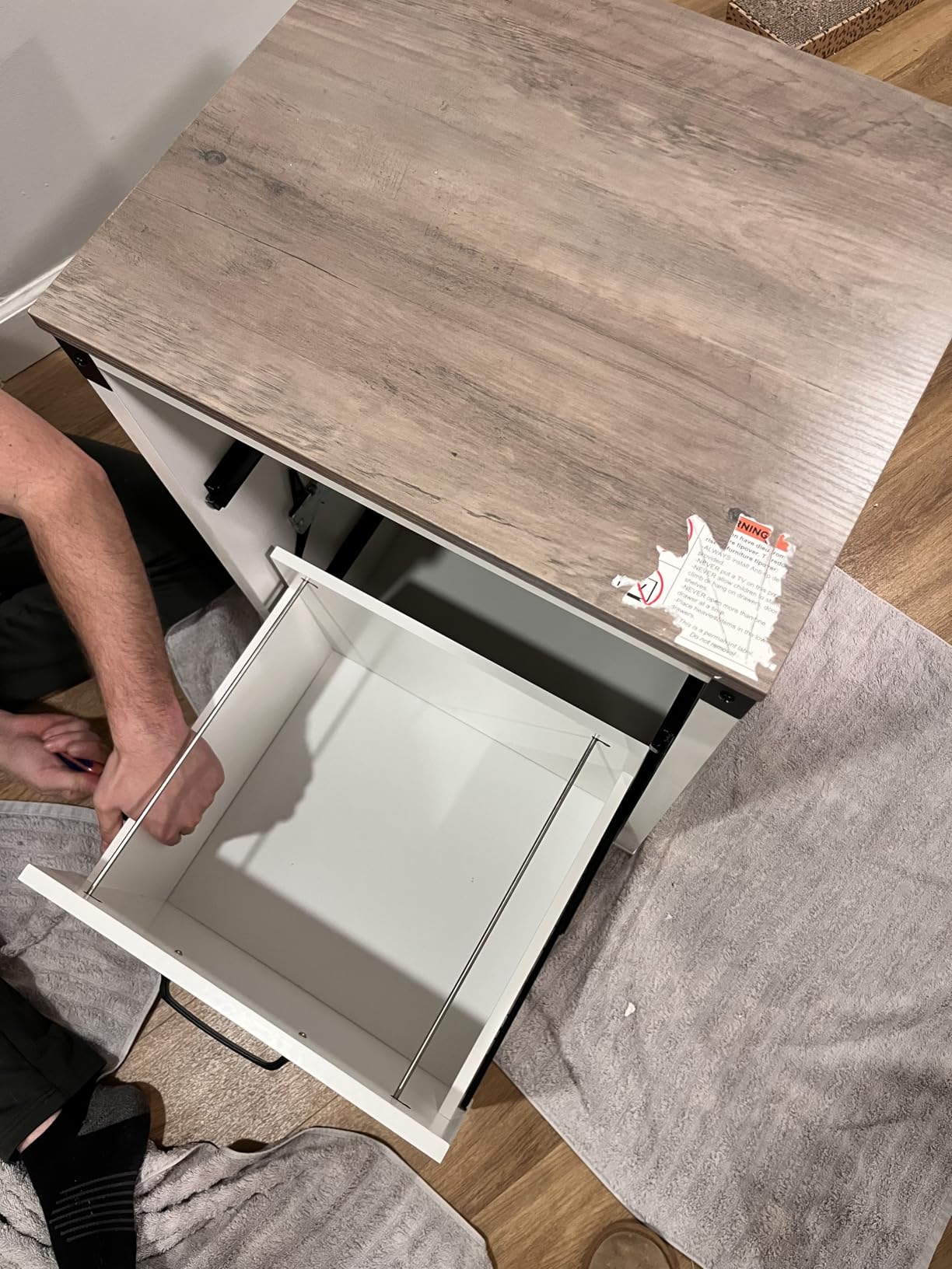 DEVAISE 2-Drawer File Cabinet with Lock, Wood Office Filing Cabinets, White customer photo 2