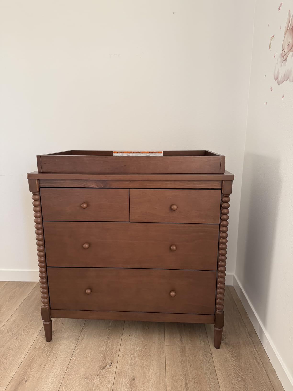 Delta Children Saint 4 Drawer Dresser with Changing Top and Interlocking Drawers, Teak Brown customer photo 2