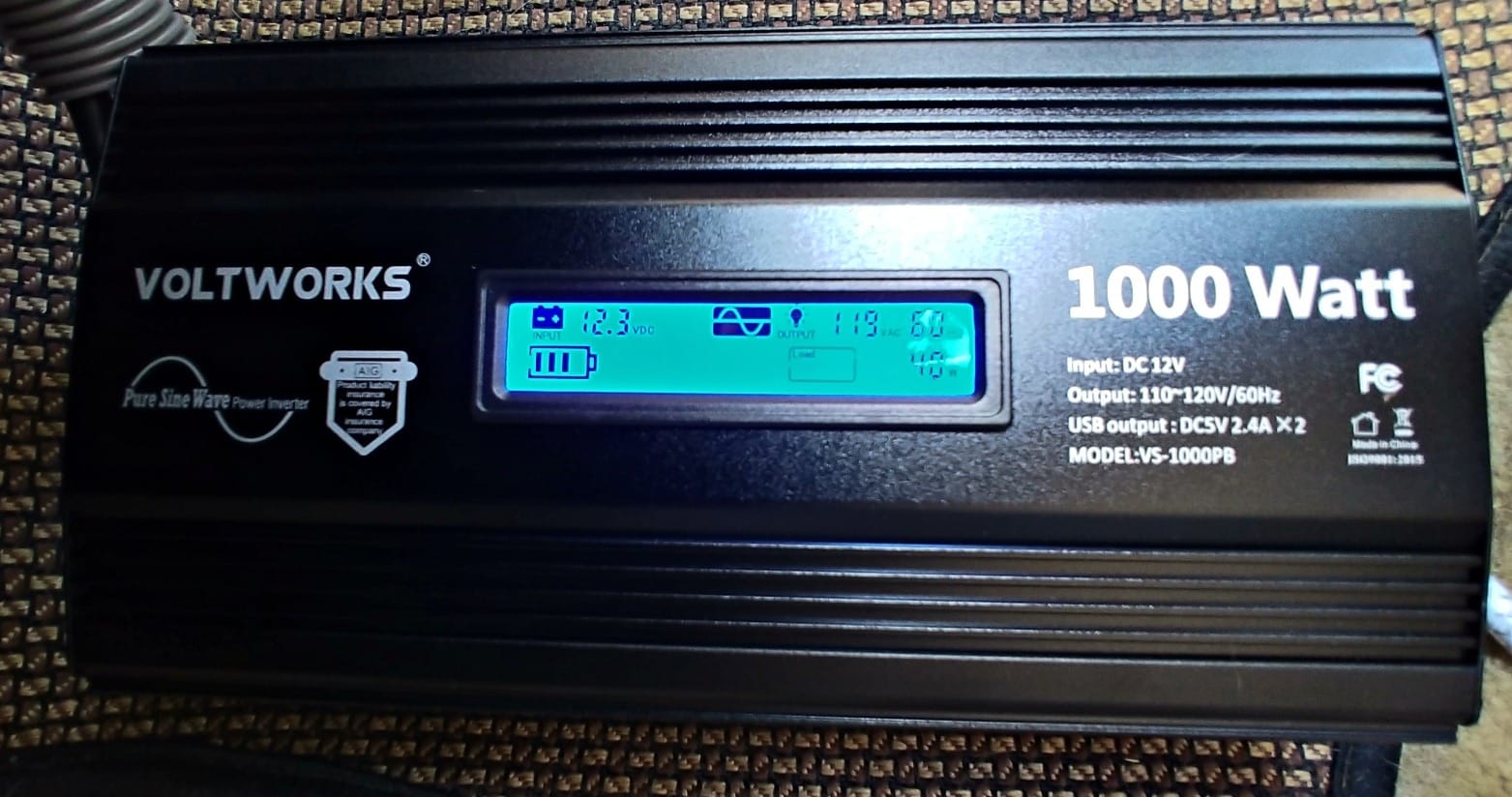 2000 Watt Pure Sine Wave Inverter 12V to 110V 120V AC, 4100W Surge customer photo 2