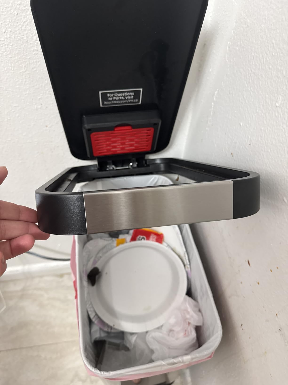 iTouchless 13.2 Gal / 50L Slim Step Pedal Kitchen Trash Can | Odor Filter customer photo 2