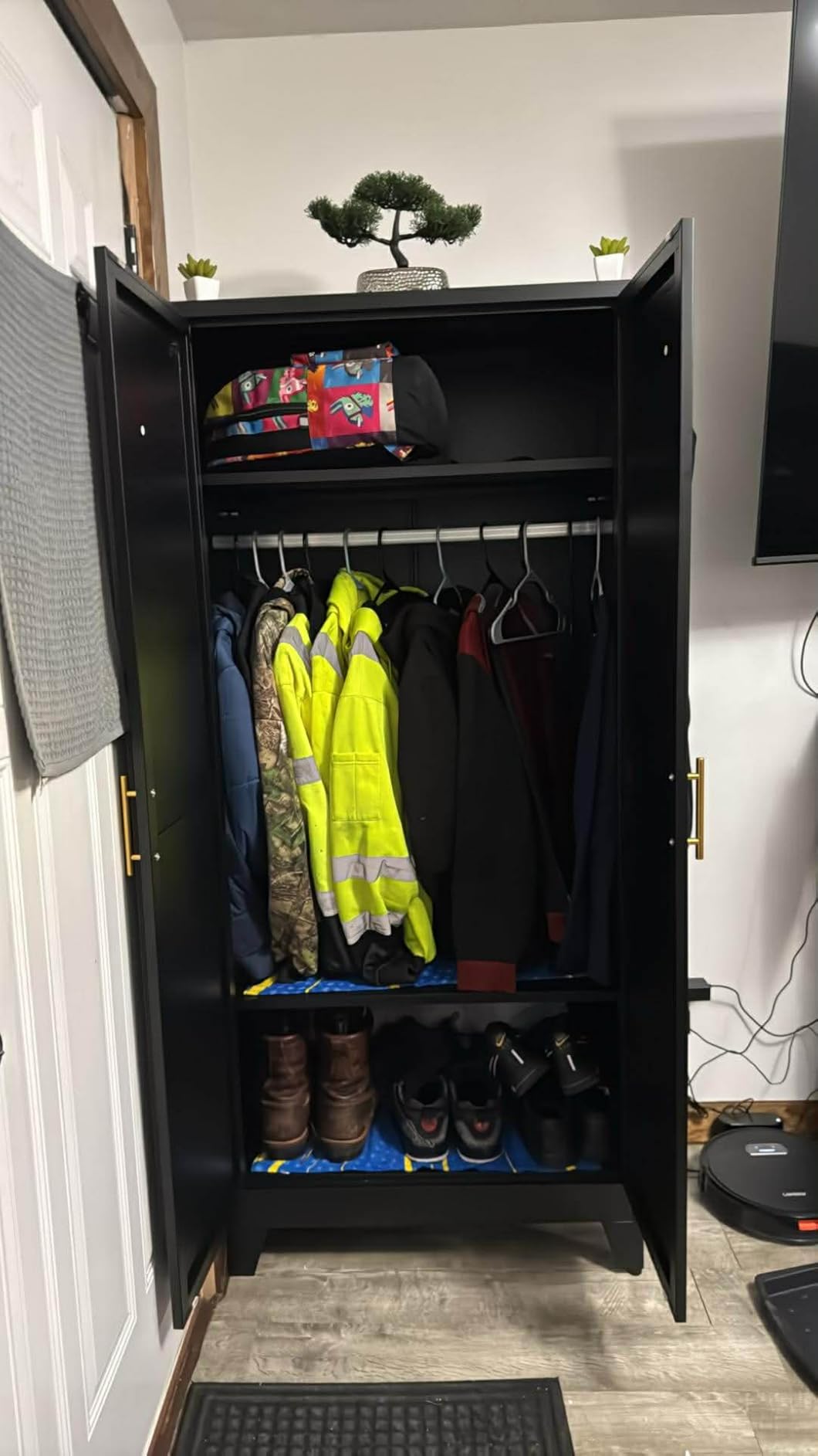 GAIOUS Metal Wardrobe Cabinet with Hanging Rod, Clothing Storage Cabinets customer photo 1