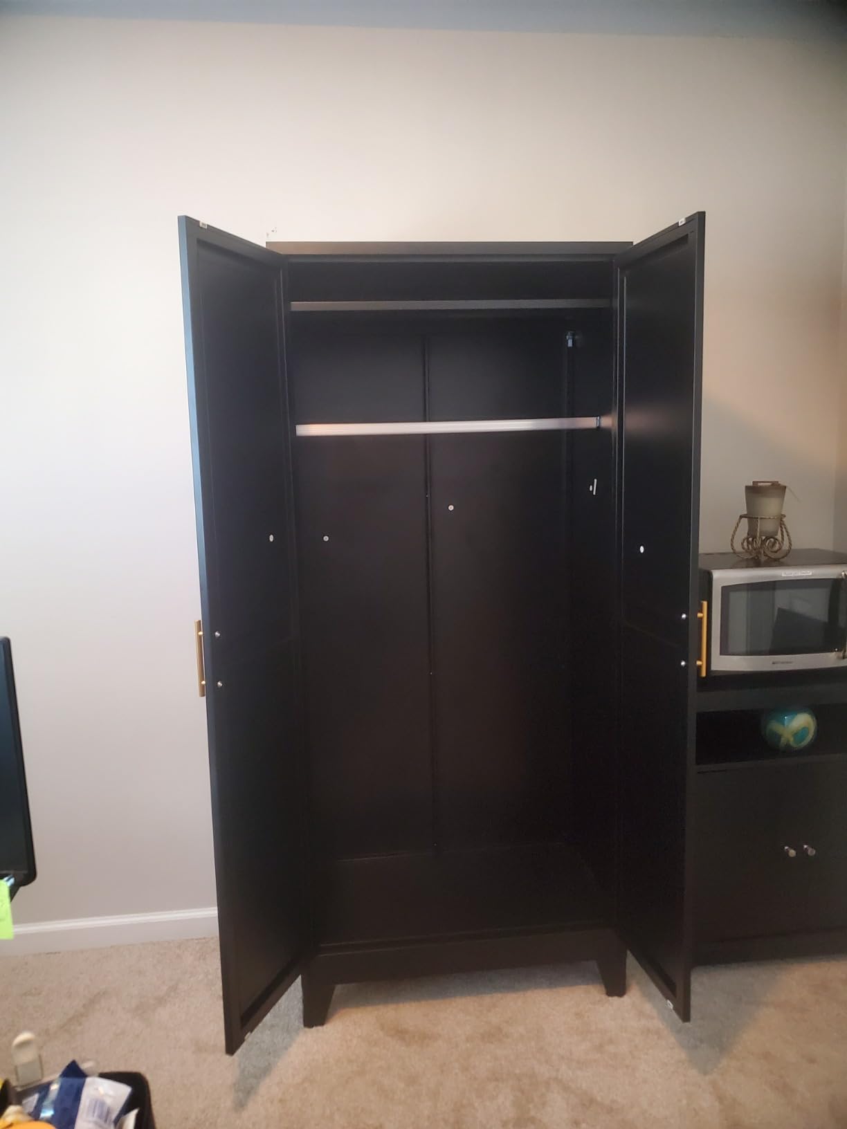 GAIOUS Metal Wardrobe Cabinet with Hanging Rod, Clothing Storage Cabinets customer photo 2