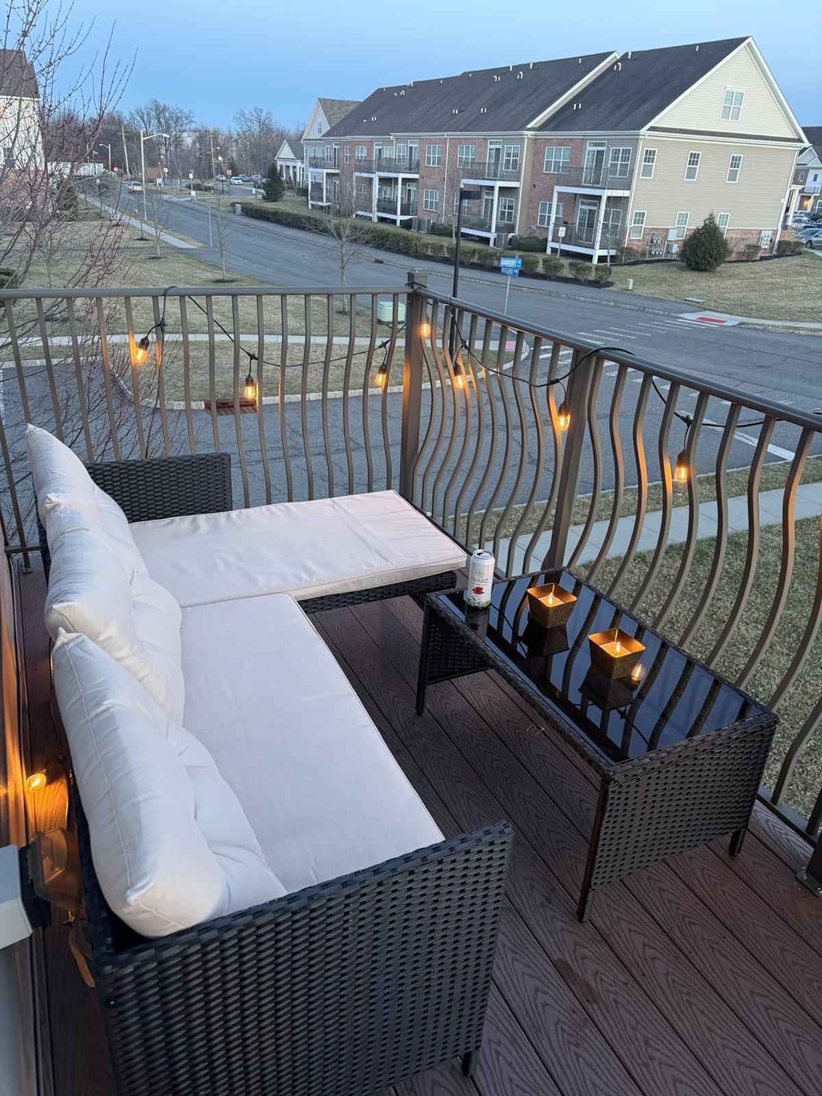 Devoko Outdoor Patio Furniture 3-Piece Rattan L Shaped Sectional Sofa Beige customer photo 1