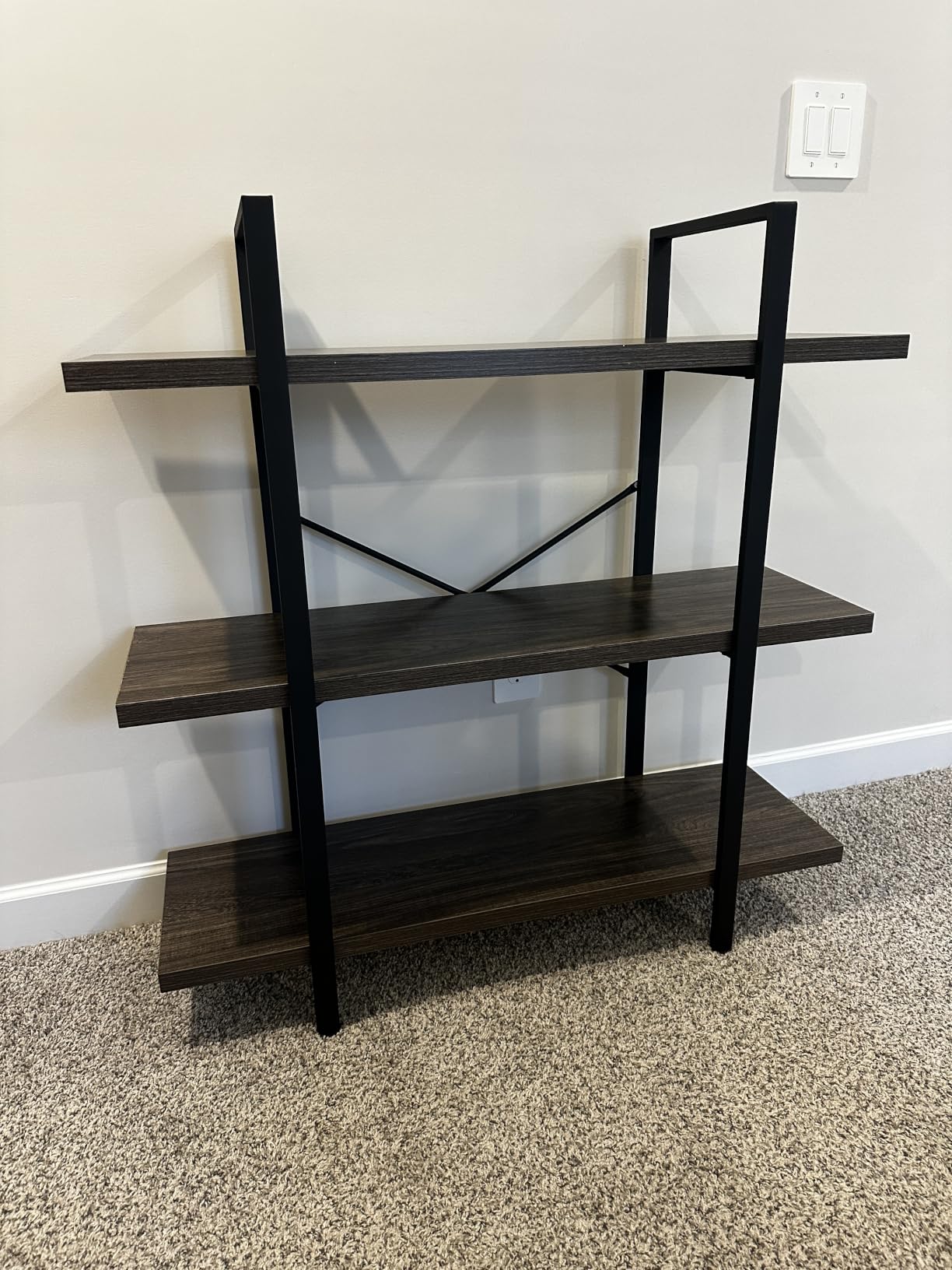 Heavy Duty 5 Tier Industrial Bookcase for Home Office, Rustic Brown customer photo 2