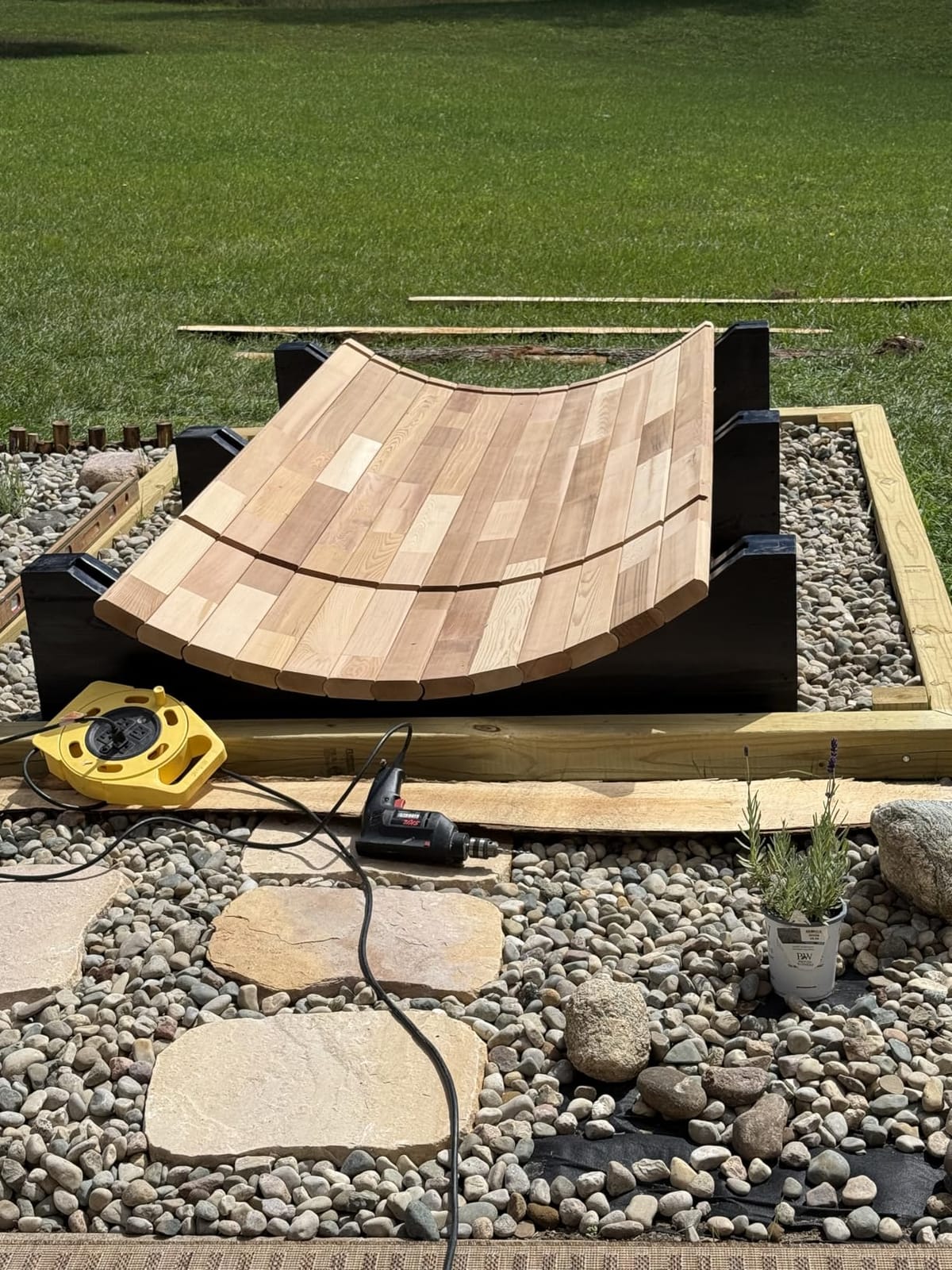 Wood Burning Sauna 4 Person, Outdoor Canadian Red Cedar Barrel Sauna with Porch, Back Half Glass Window, Triple Waterproofing System, with Volcanic Rocks, Wooden Bucket and Spoon customer photo 1