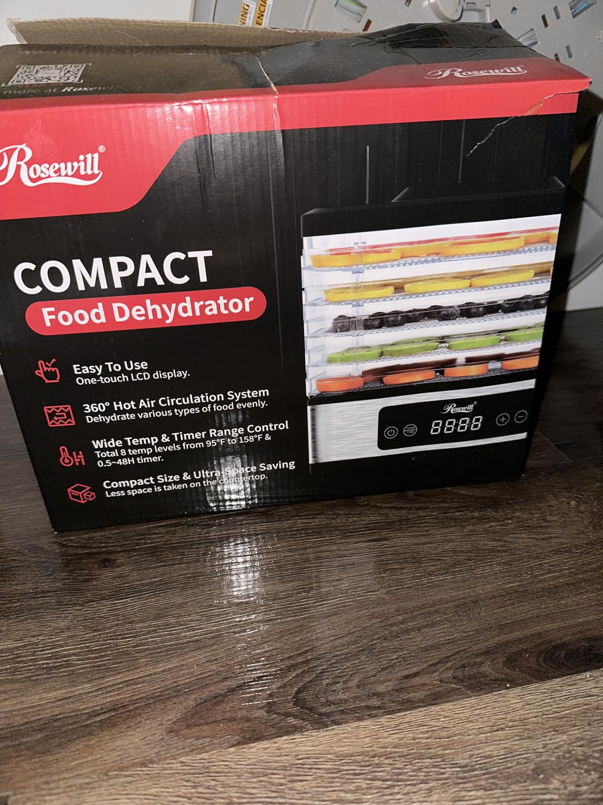 Rosewill Compact Food Dehydrator, 5 Stackable Trays with Adjustable 48H Timer and Temperature Control - 400W Electric Food Dryer for Jerky, Fruits, Herbs, Veggies, Meat & Dog Treats customer photo 1